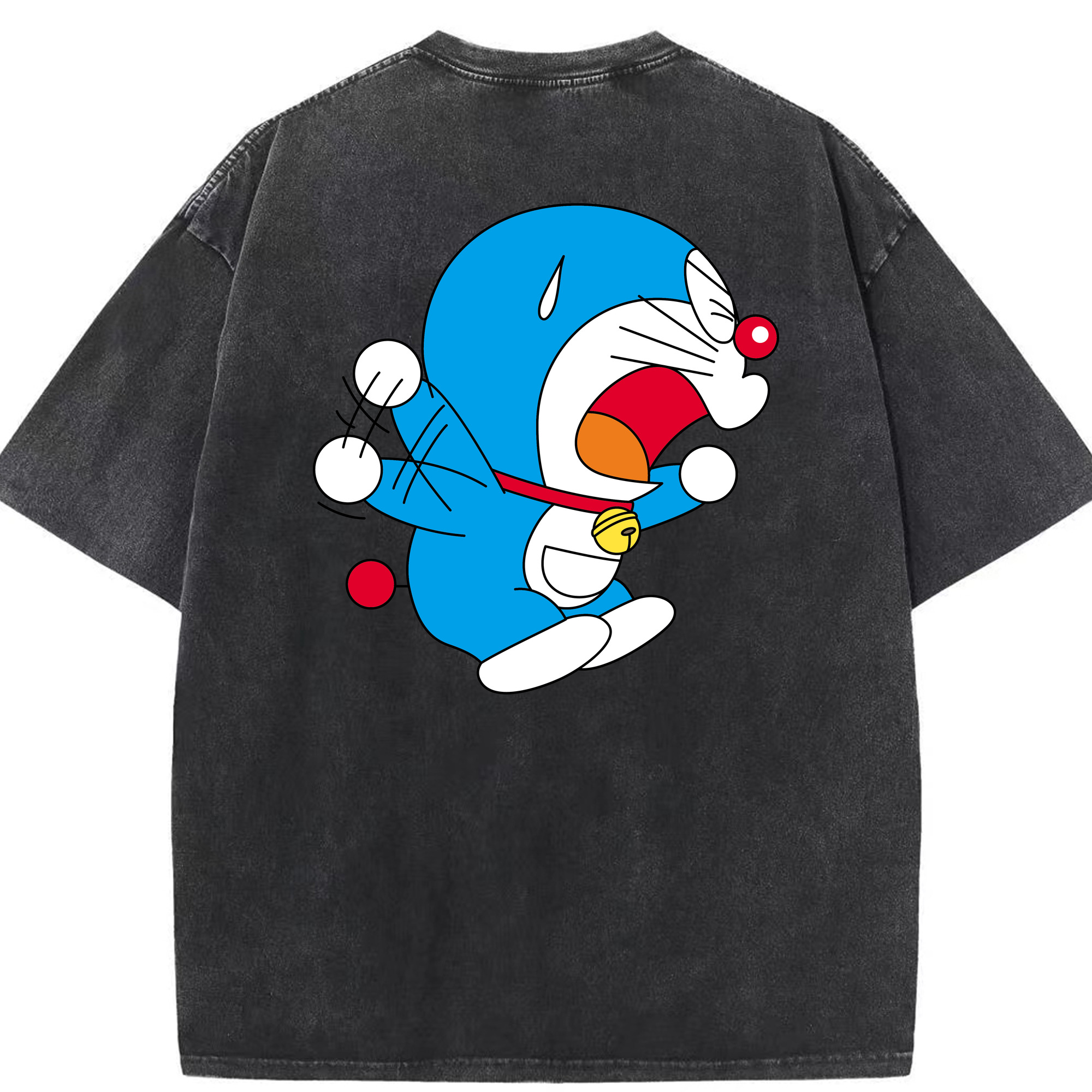（画像用） ドラえもん Doraemon 綿100% ヴィンテージ風 半袖Tシャツ（背面プリント）