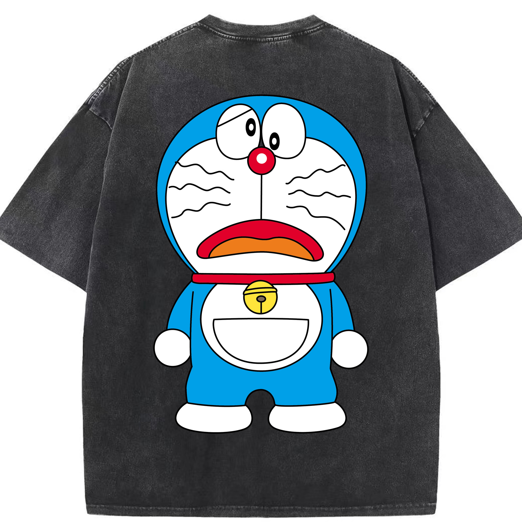 （画像用） ドラえもん Doraemon 綿100% ヴィンテージ風 半袖Tシャツ（背面プリント）