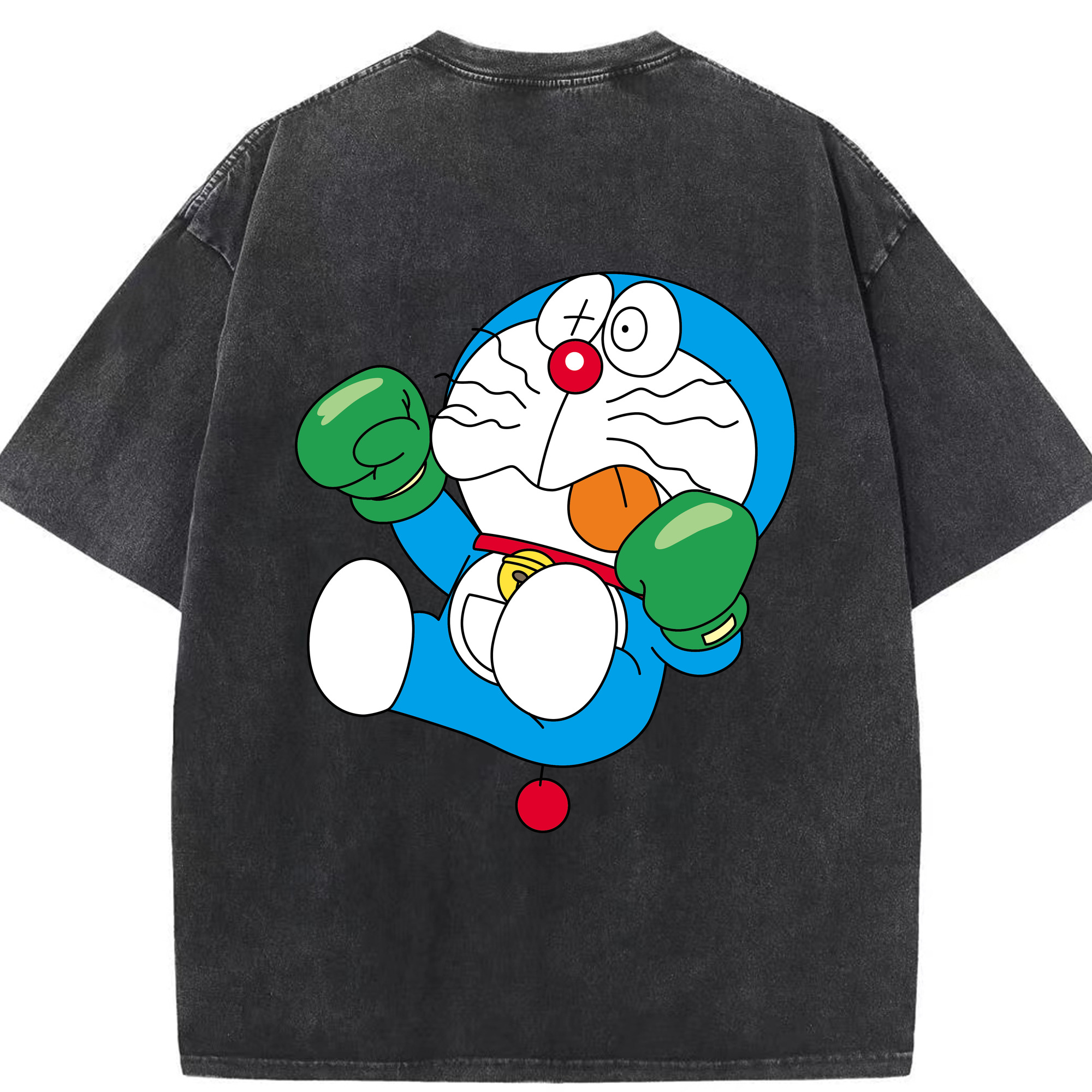 （画像用） ドラえもん Doraemon 綿100% ヴィンテージ風 半袖Tシャツ（背面プリント）