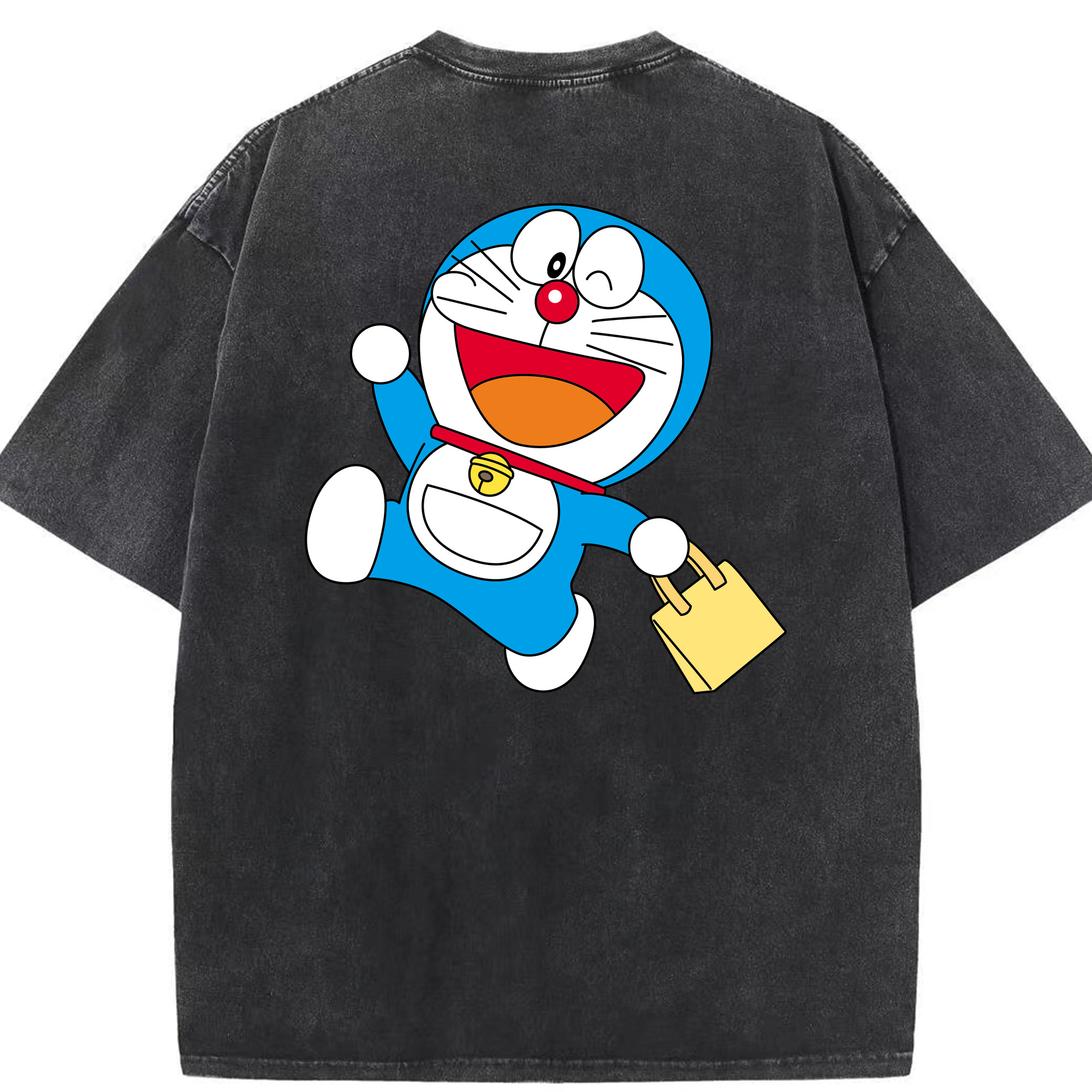 （画像用） ドラえもん Doraemon 綿100% ヴィンテージ風 半袖Tシャツ（背面プリント）