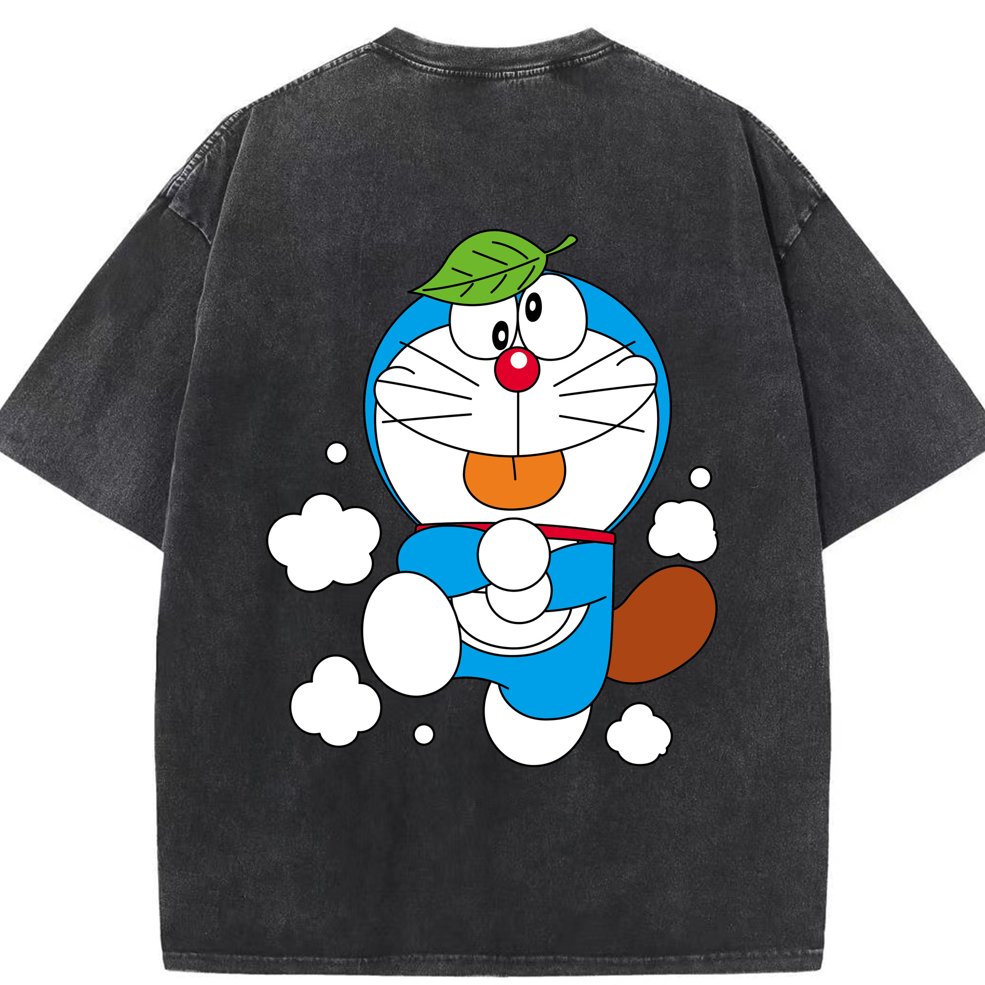 （画像用） ドラえもん Doraemon 綿100% ヴィンテージ風 半袖Tシャツ（背面プリント）
