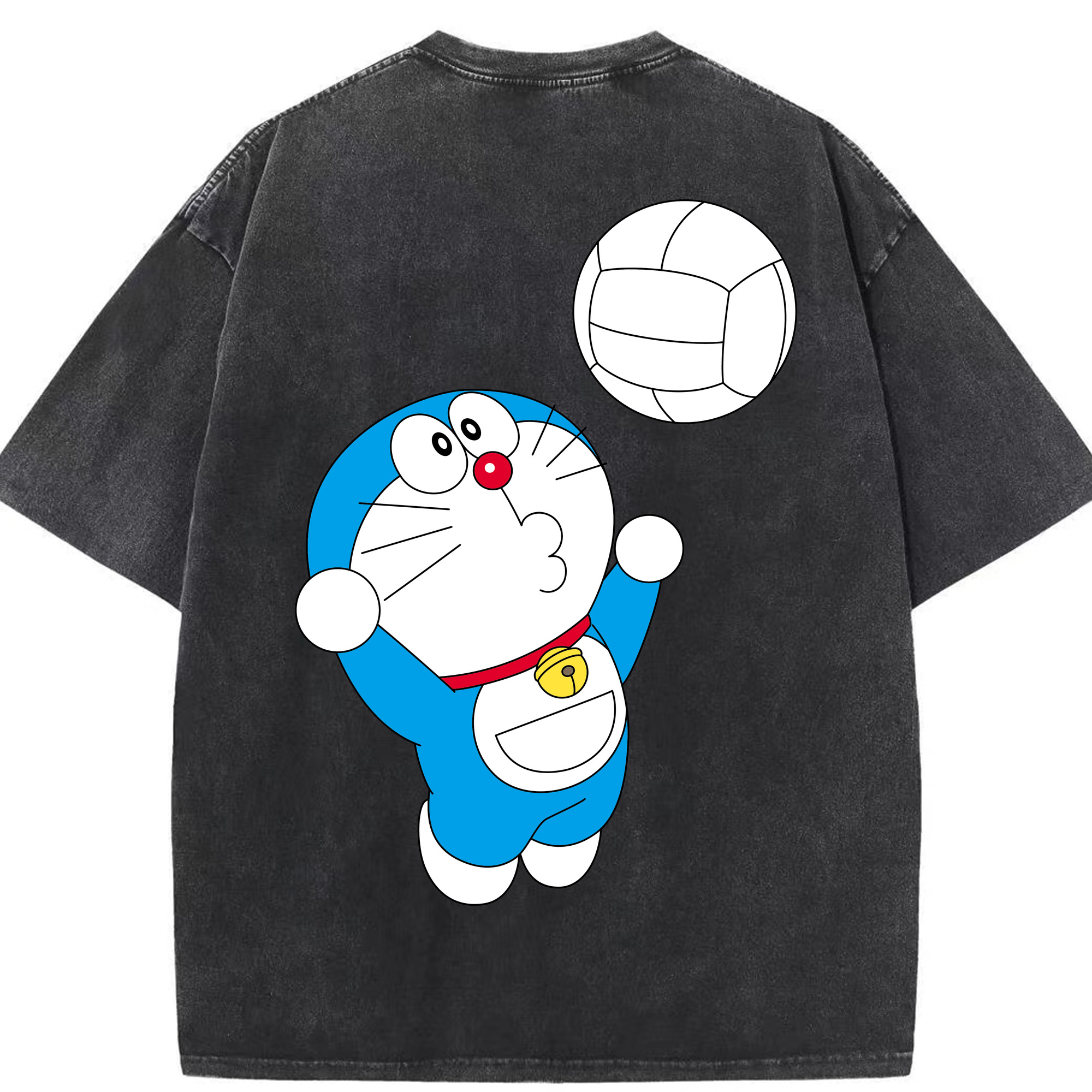 （画像用） ドラえもん Doraemon 綿100% ヴィンテージ風 半袖Tシャツ（背面プリント）