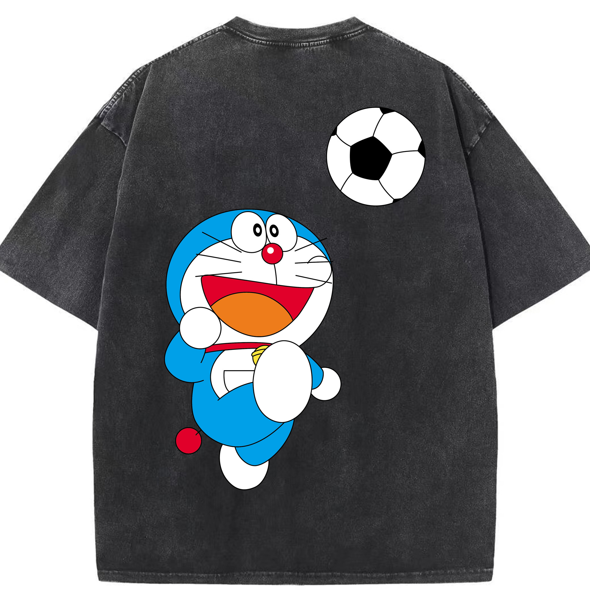 （画像用） ドラえもん Doraemon 綿100% ヴィンテージ風 半袖Tシャツ（背面プリント）
