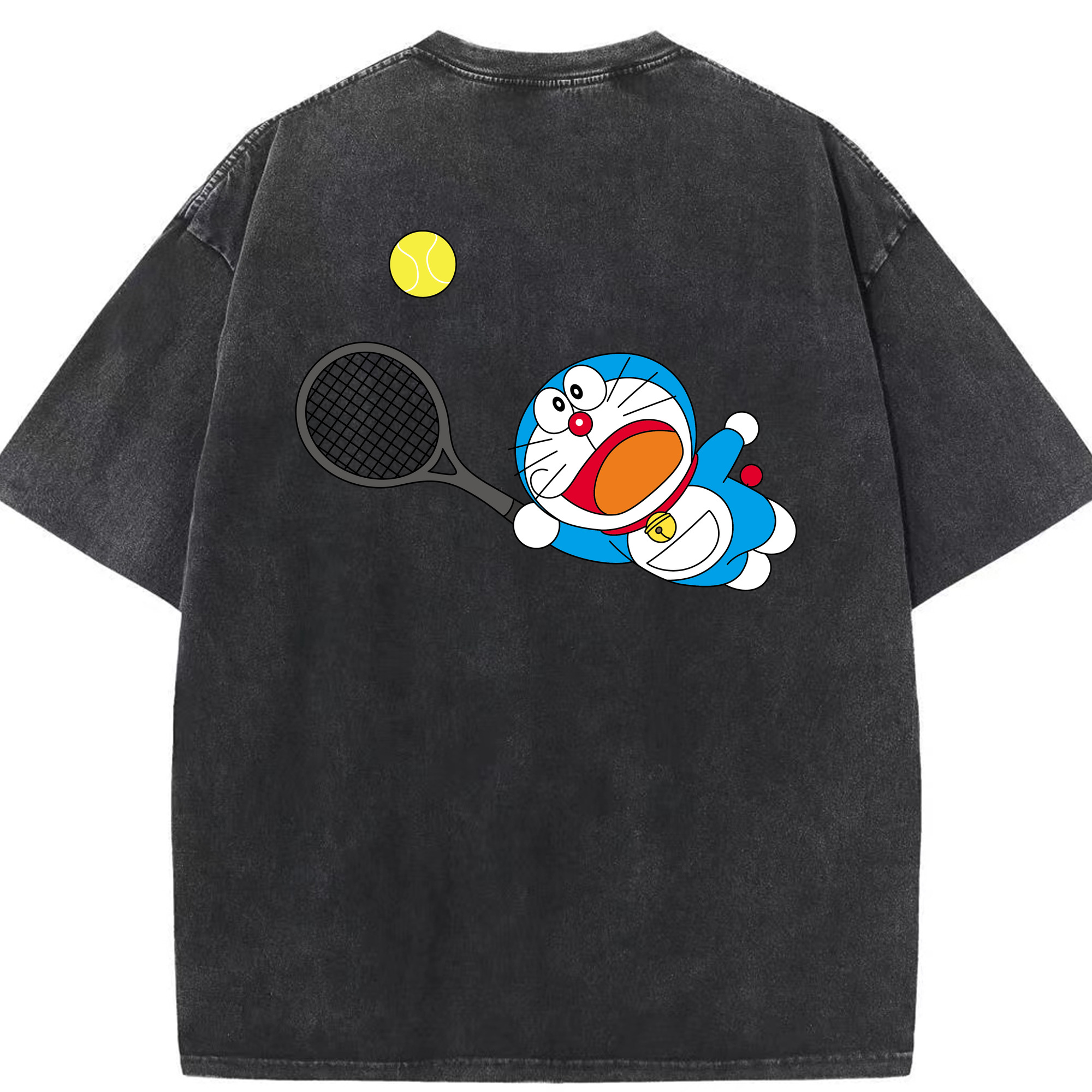 （画像用） ドラえもん Doraemon 綿100% ヴィンテージ風 半袖Tシャツ（背面プリント）