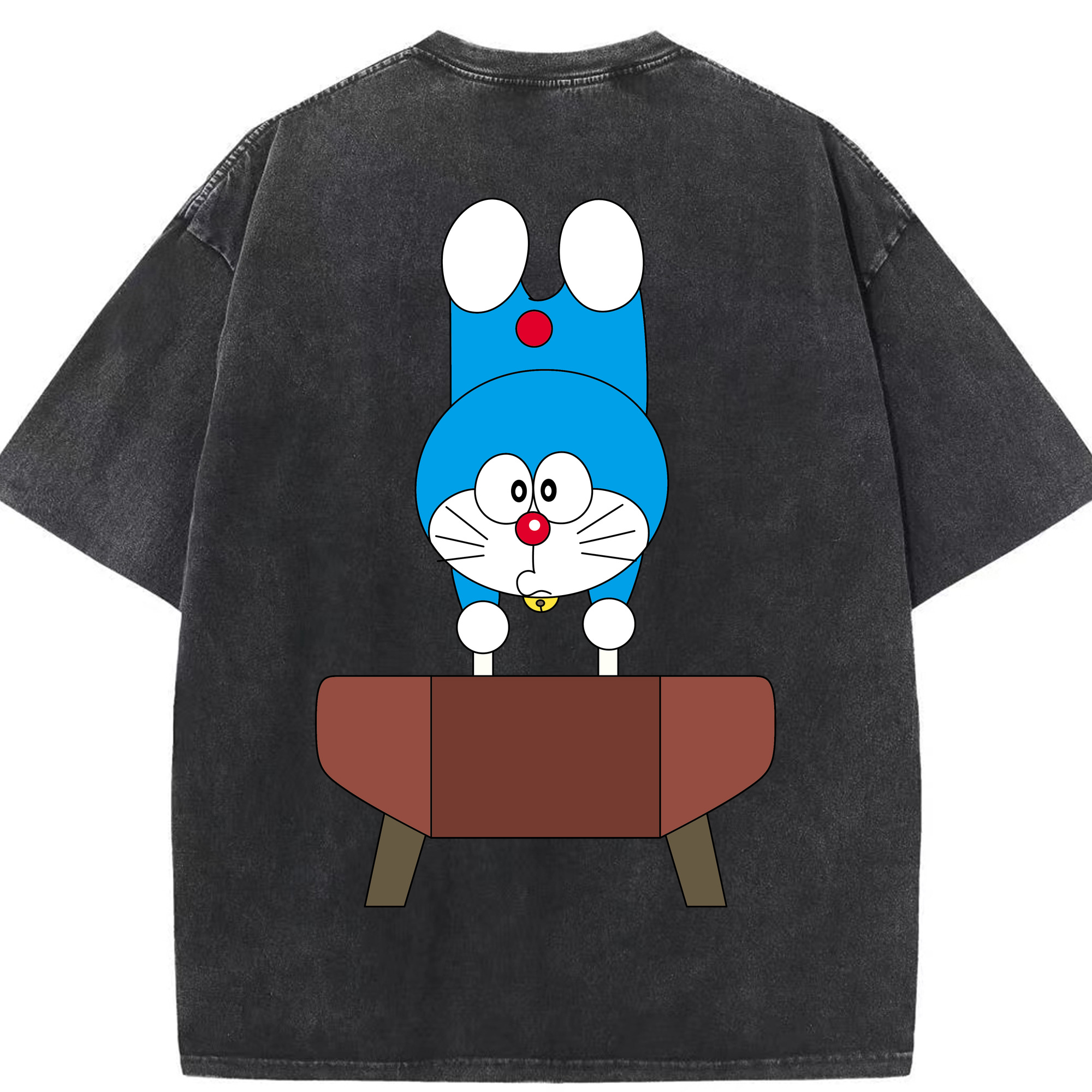 （画像用） ドラえもん Doraemon 綿100% ヴィンテージ風 半袖Tシャツ（背面プリント）