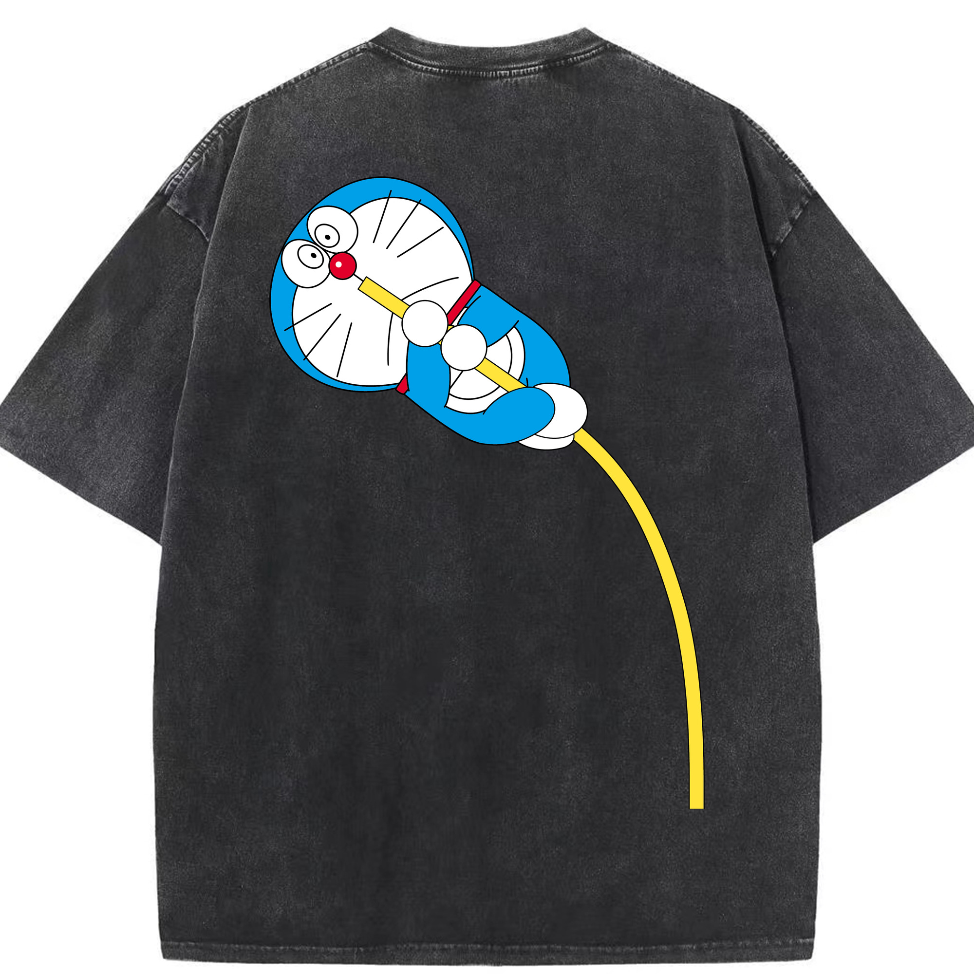 （画像用） ドラえもん Doraemon 綿100% ヴィンテージ風 半袖Tシャツ（背面プリント）