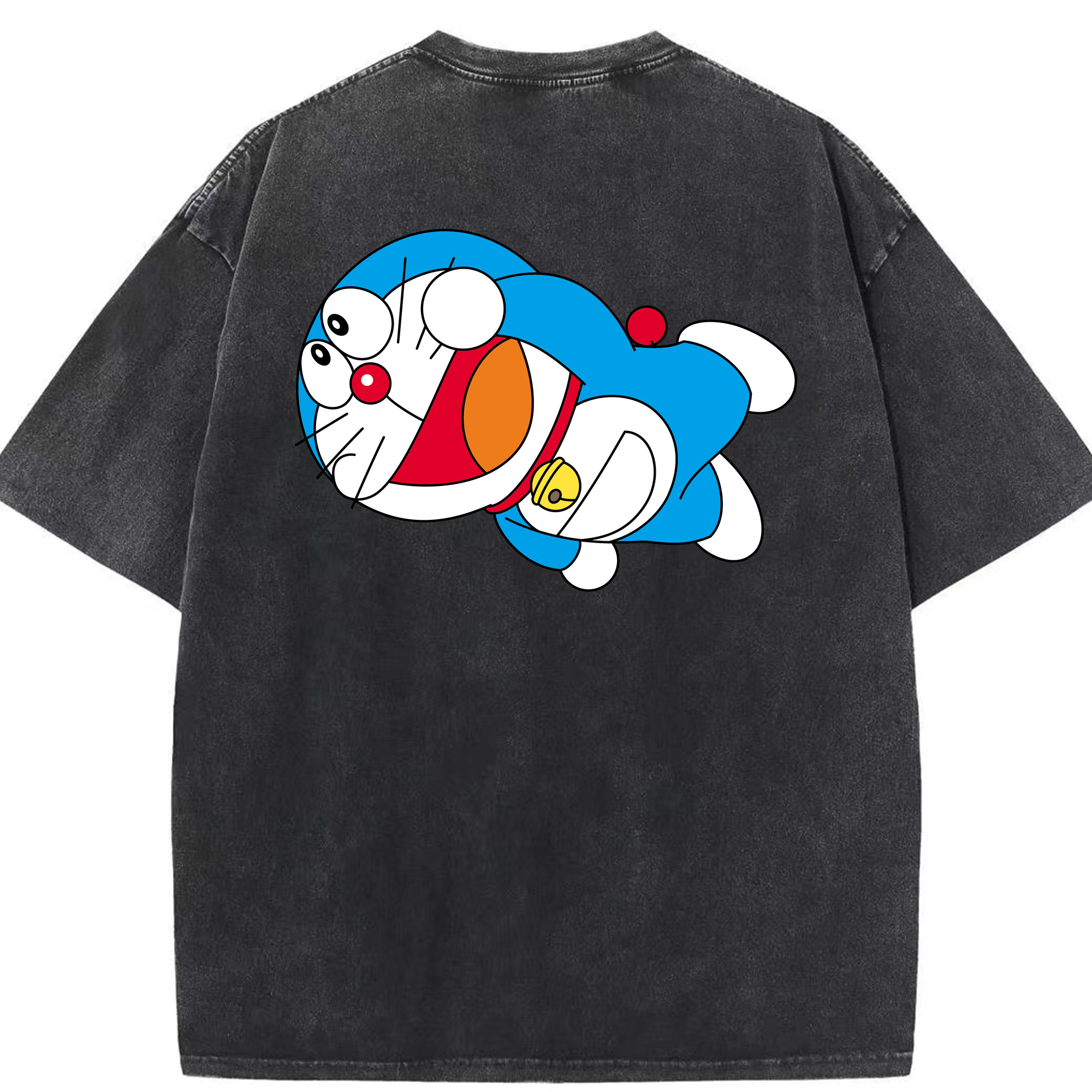 （画像用） ドラえもん Doraemon 綿100% ヴィンテージ風 半袖Tシャツ（背面プリント）