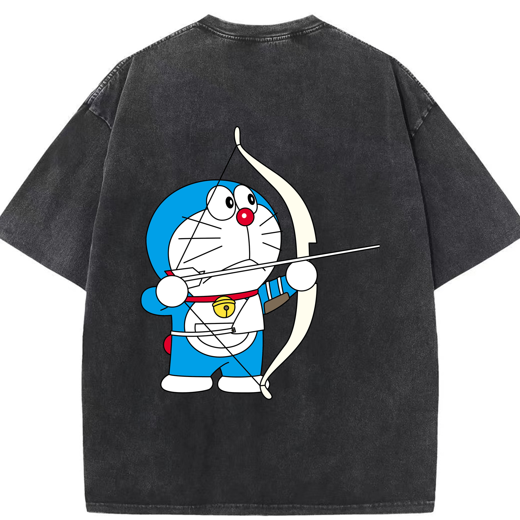 （画像用） ドラえもん Doraemon 綿100% ヴィンテージ風 半袖Tシャツ（背面プリント）
