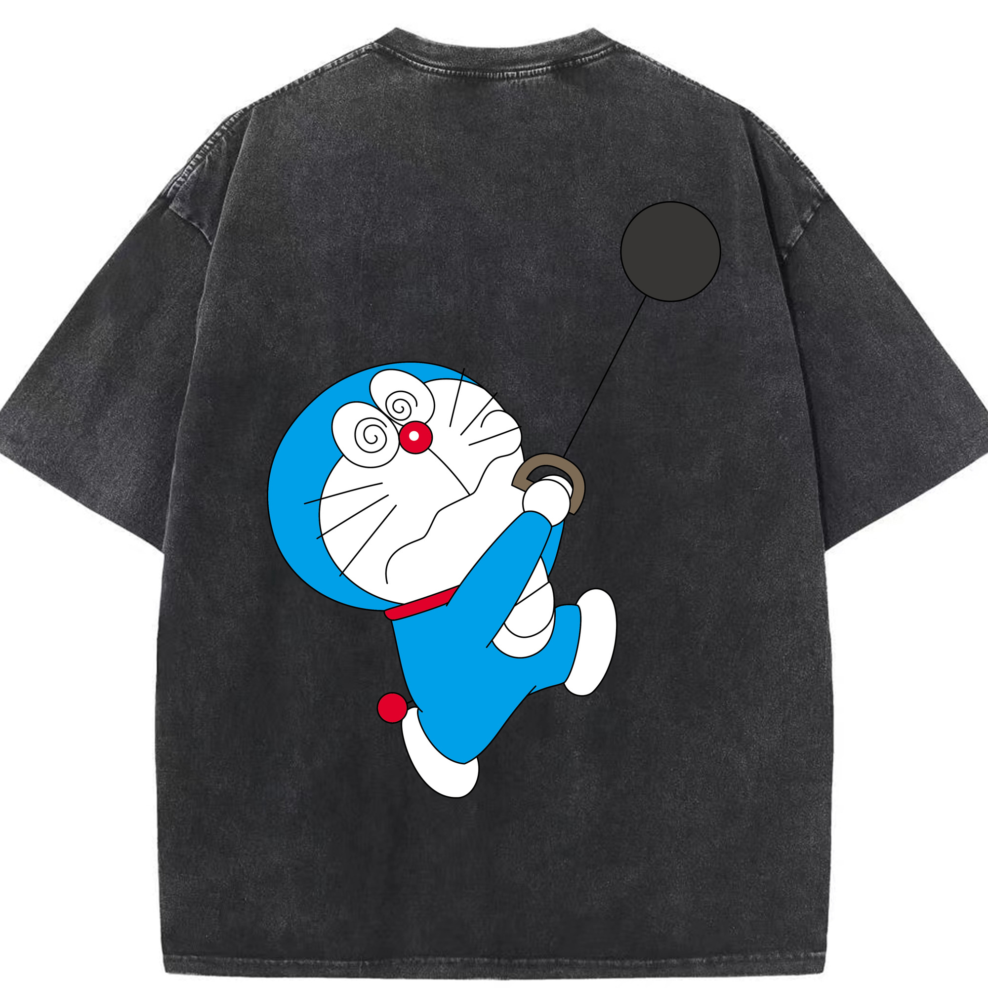 （画像用） ドラえもん Doraemon 綿100% ヴィンテージ風 半袖Tシャツ（背面プリント）