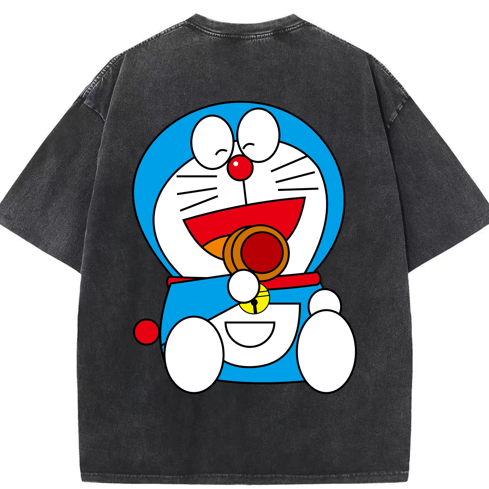 （画像用） ドラえもん Doraemon 綿100% ヴィンテージ風 半袖Tシャツ（背面プリント）