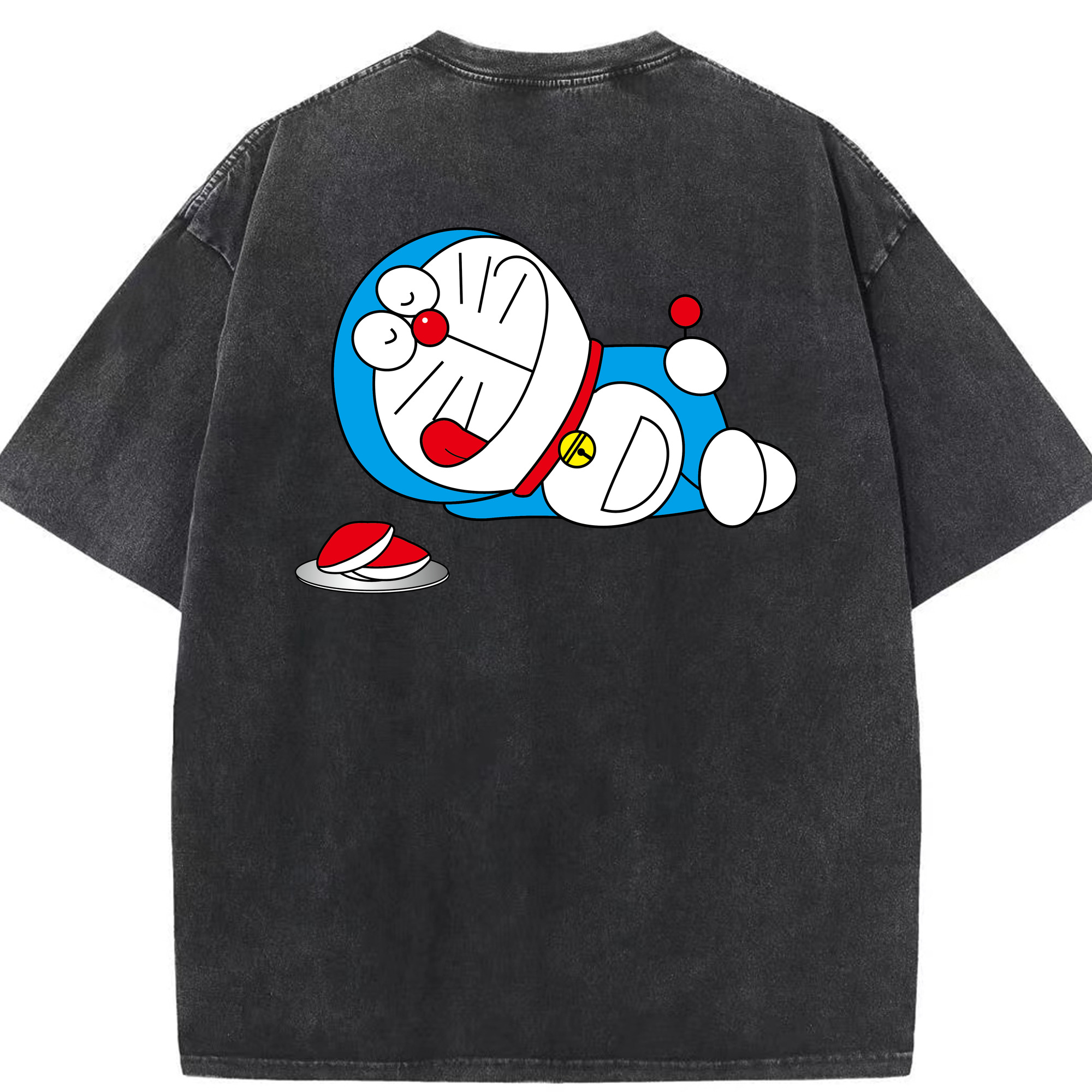 （画像用） ドラえもん Doraemon 綿100% ヴィンテージ風 半袖Tシャツ（背面プリント）