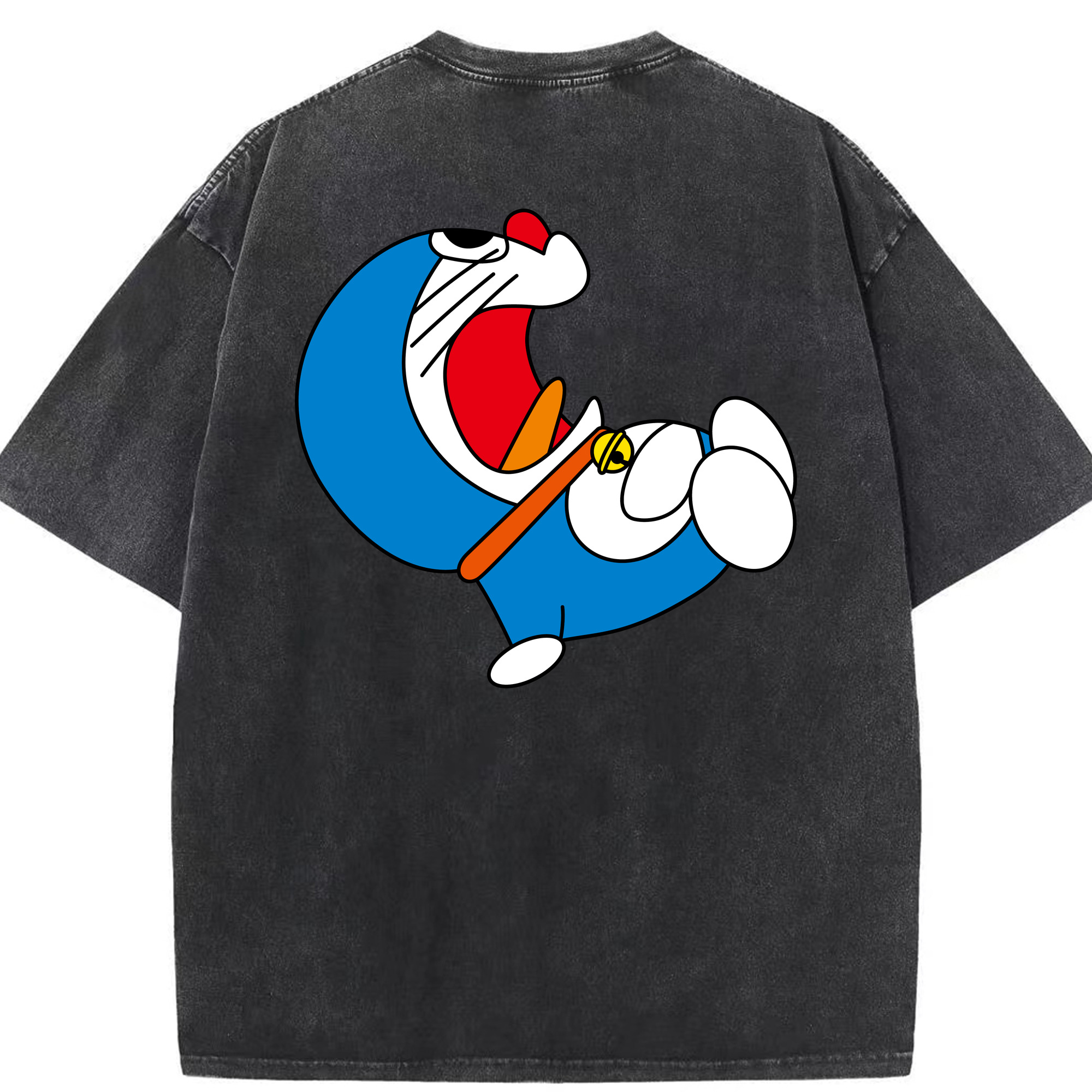 （画像用） ドラえもん Doraemon 綿100% ヴィンテージ風 半袖Tシャツ（背面プリント）