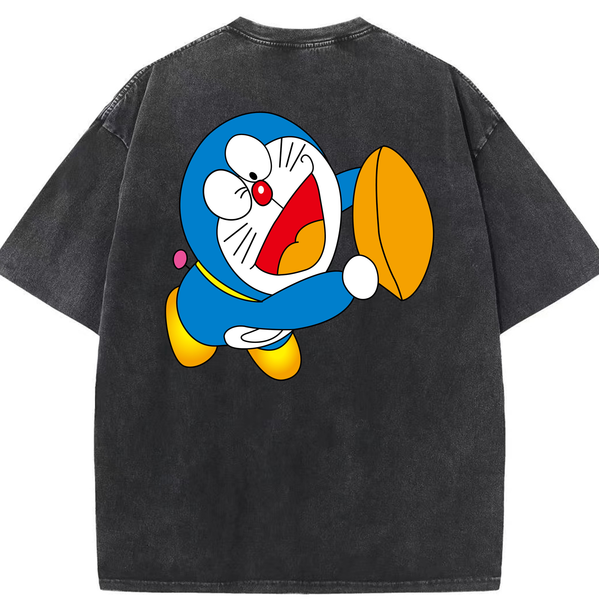 （画像用） ドラえもん Doraemon 綿100% ヴィンテージ風 半袖Tシャツ（背面プリント）
