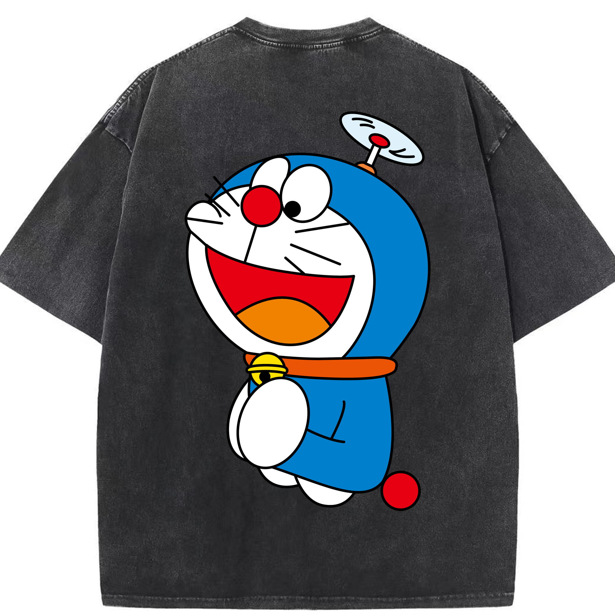 （画像用） ドラえもん Doraemon 綿100% ヴィンテージ風 半袖Tシャツ（背面プリント）