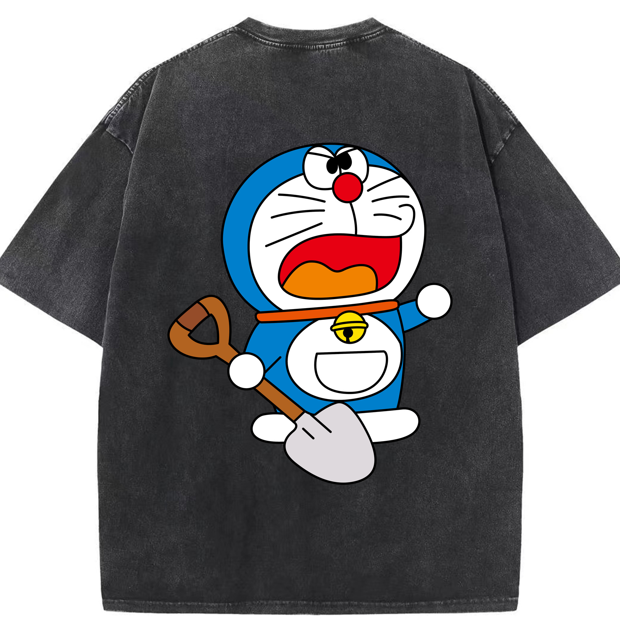 （画像用） ドラえもん Doraemon 綿100% ヴィンテージ風 半袖Tシャツ（背面プリント）