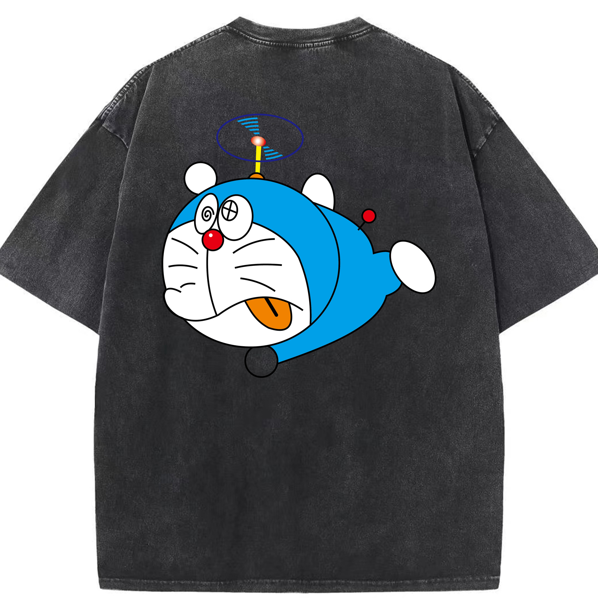 （画像用） ドラえもん Doraemon 綿100% ヴィンテージ風 半袖Tシャツ（背面プリント）