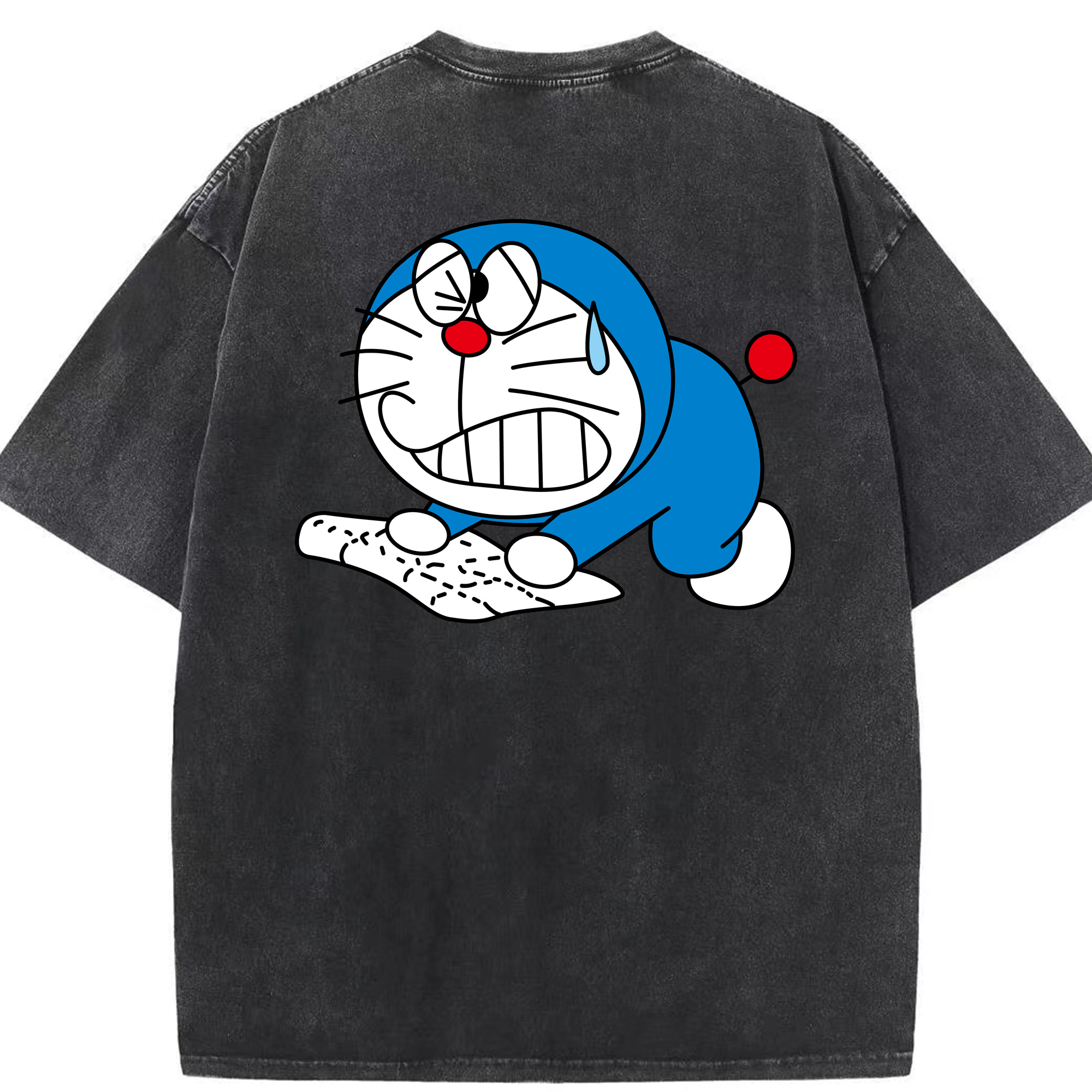 （画像用） ドラえもん Doraemon 綿100% ヴィンテージ風 半袖Tシャツ（背面プリント）