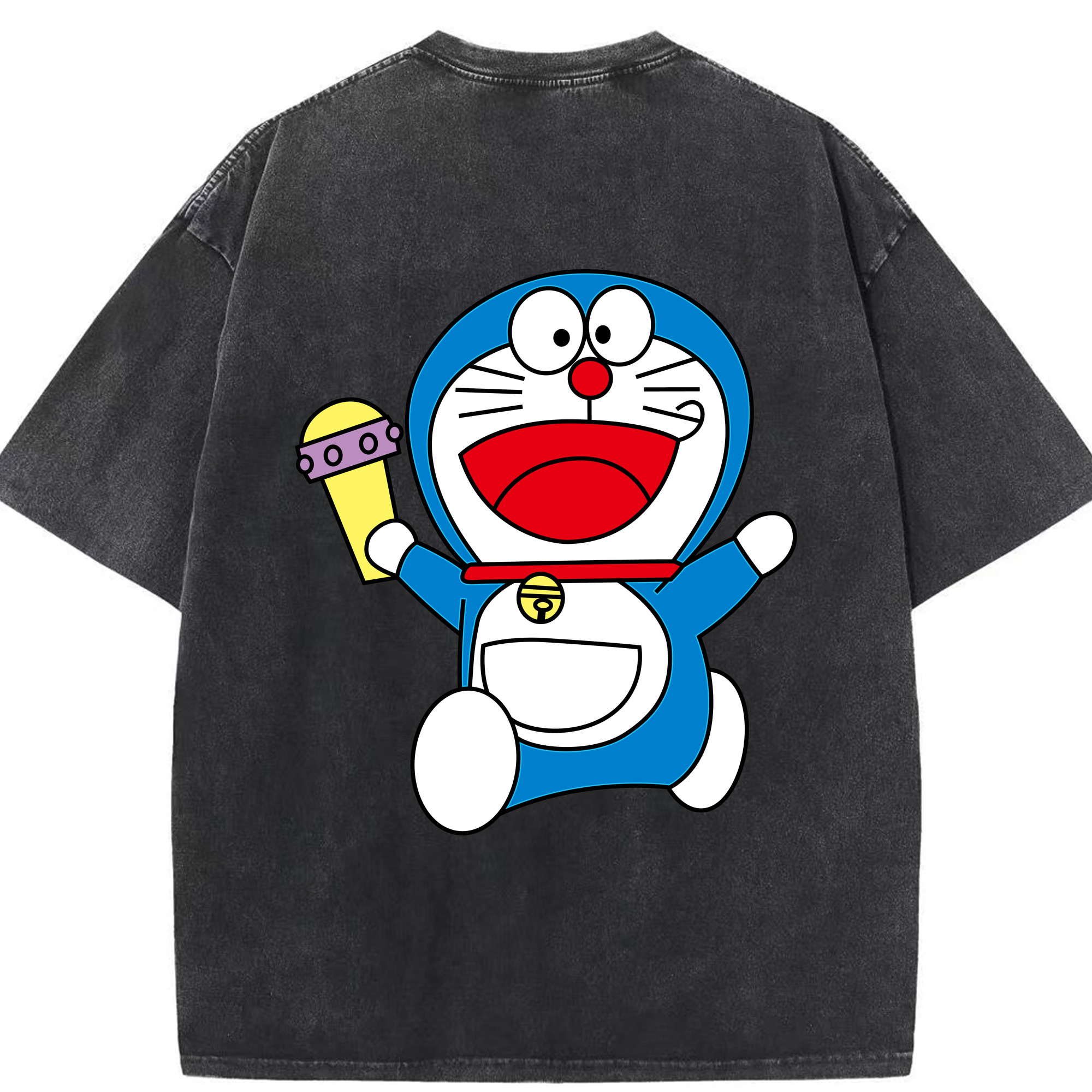 （画像用） ドラえもん Doraemon 綿100% ヴィンテージ風 半袖Tシャツ（背面プリント）