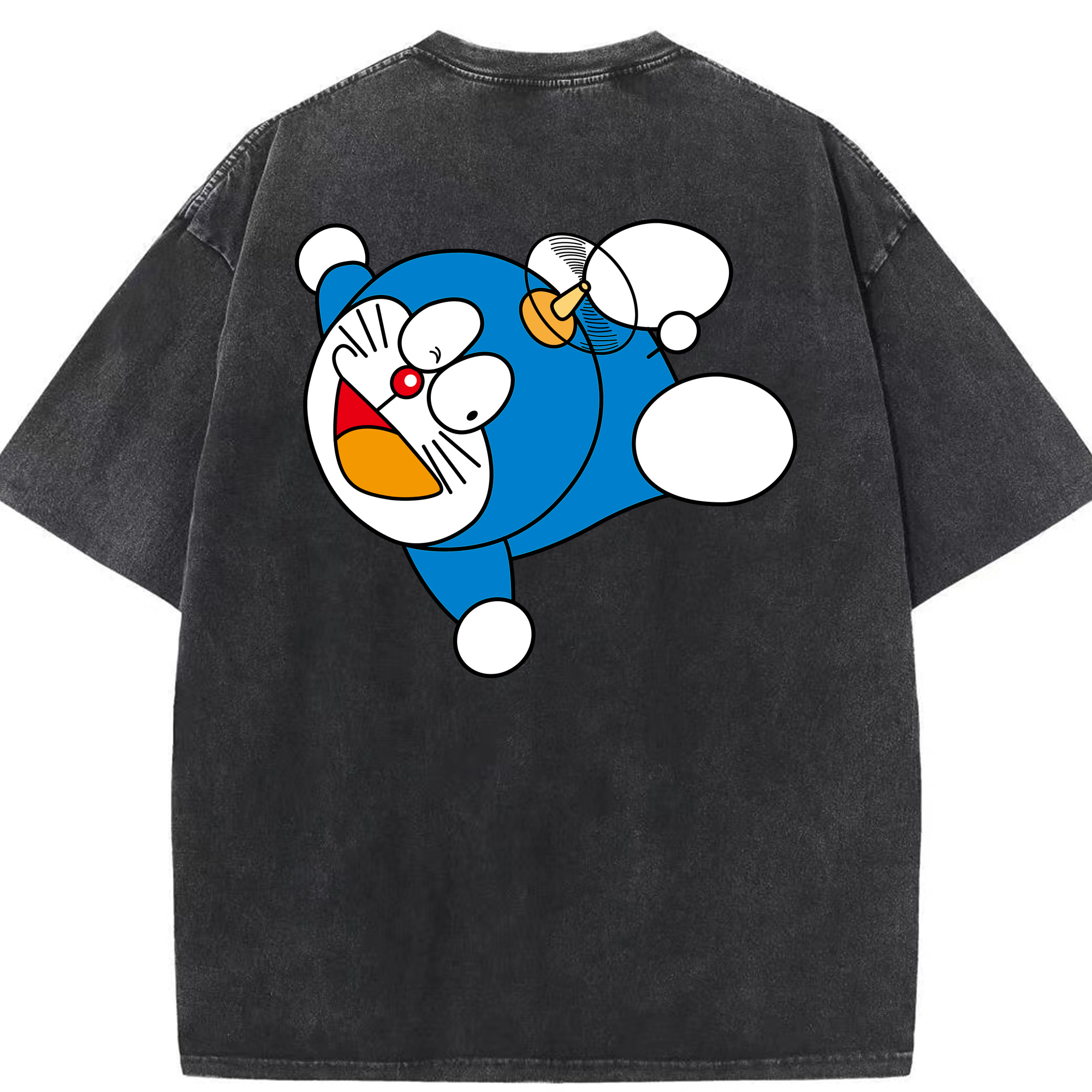 （画像用） ドラえもん Doraemon 綿100% ヴィンテージ風 半袖Tシャツ（背面プリント）