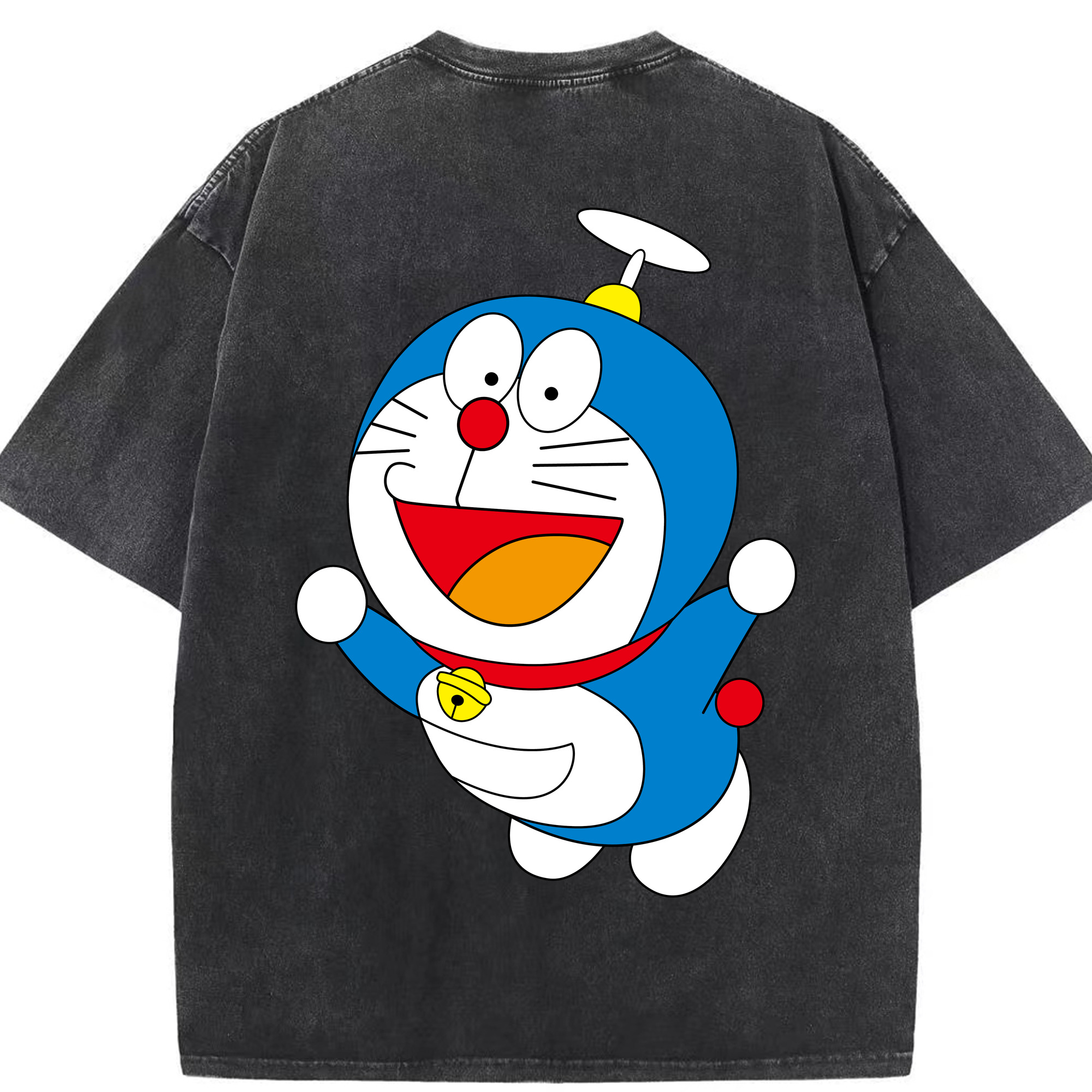 （画像用） ドラえもん Doraemon 綿100% ヴィンテージ風 半袖Tシャツ（背面プリント）