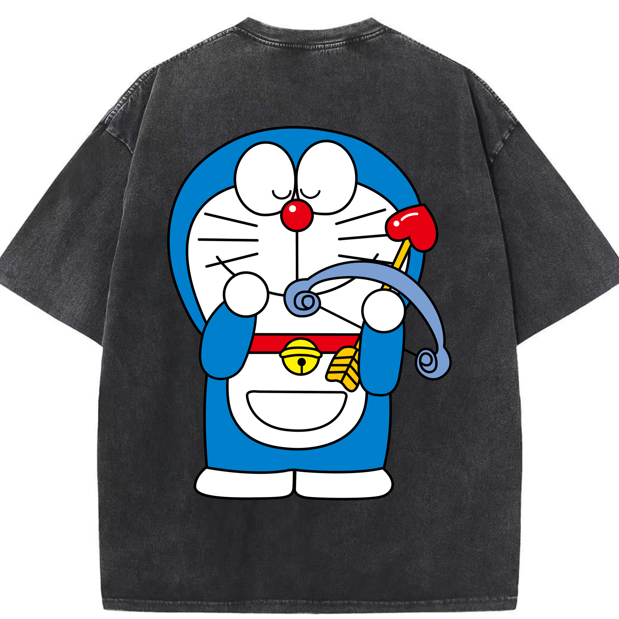 （画像用） ドラえもん Doraemon 綿100% ヴィンテージ風 半袖Tシャツ（背面プリント）