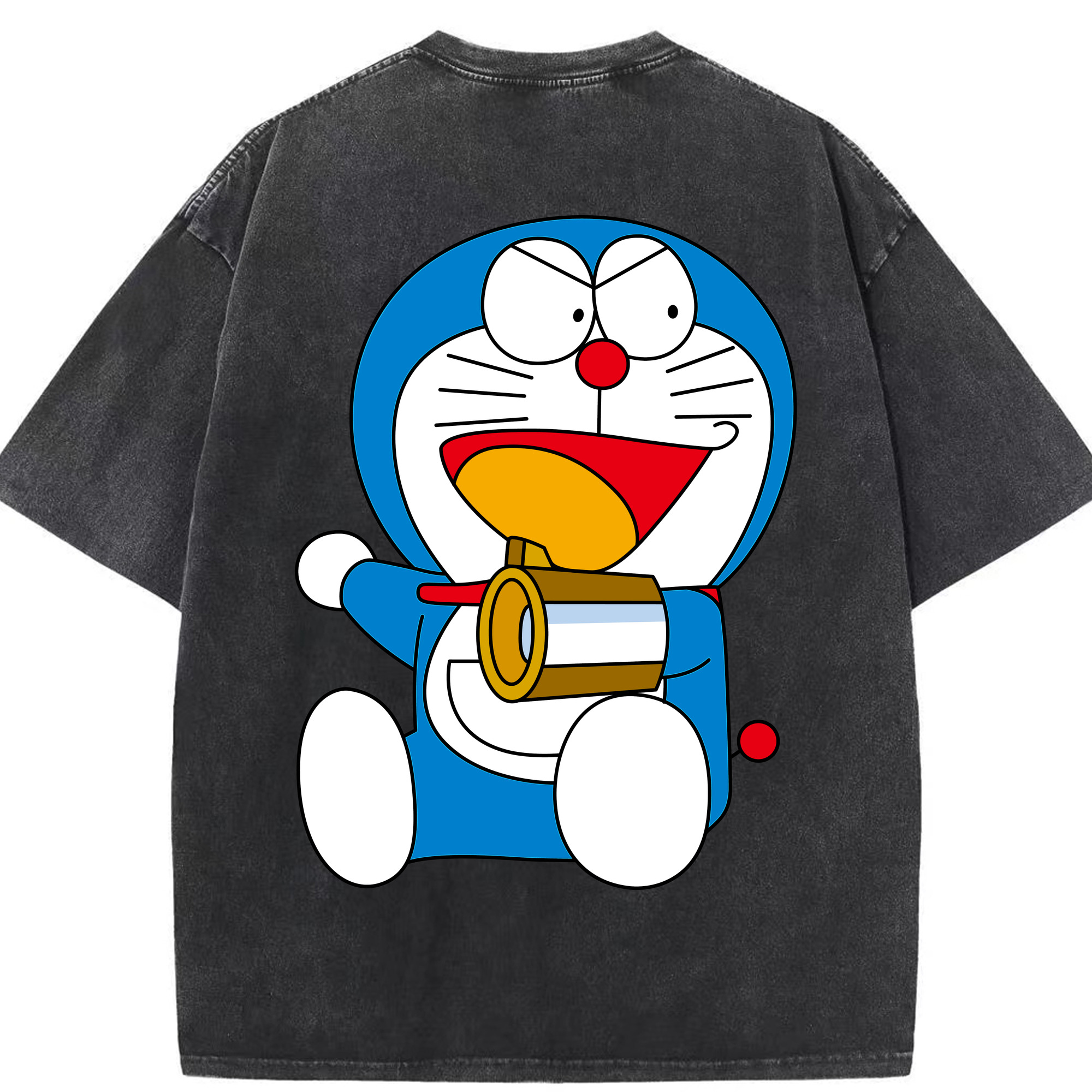 （画像用） ドラえもん Doraemon 綿100% ヴィンテージ風 半袖Tシャツ（背面プリント）