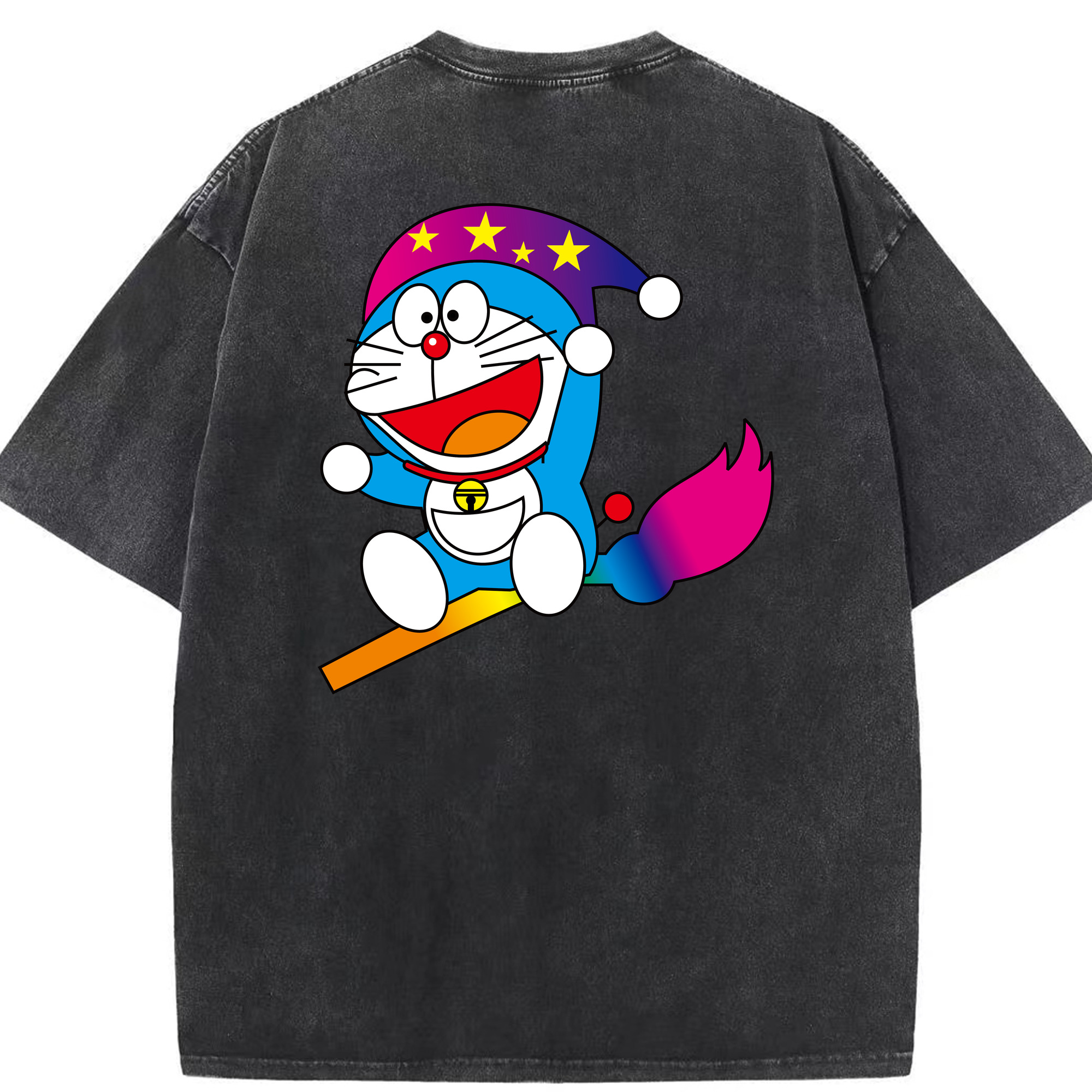 （画像用） ドラえもん Doraemon 綿100% ヴィンテージ風 半袖Tシャツ（背面プリント）