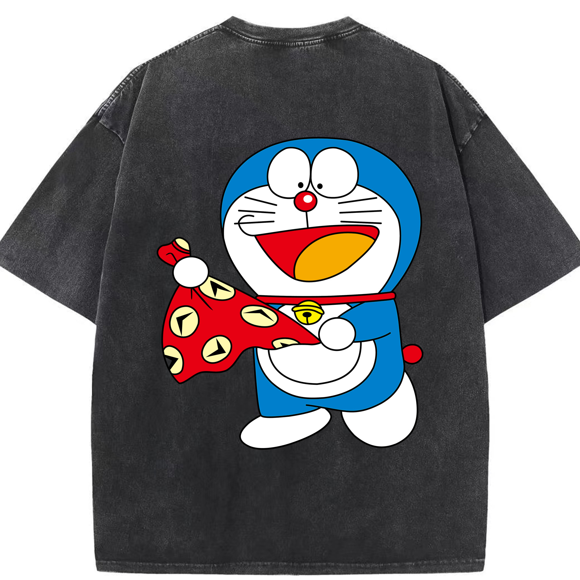 （画像用） ドラえもん Doraemon 綿100% ヴィンテージ風 半袖Tシャツ（背面プリント）