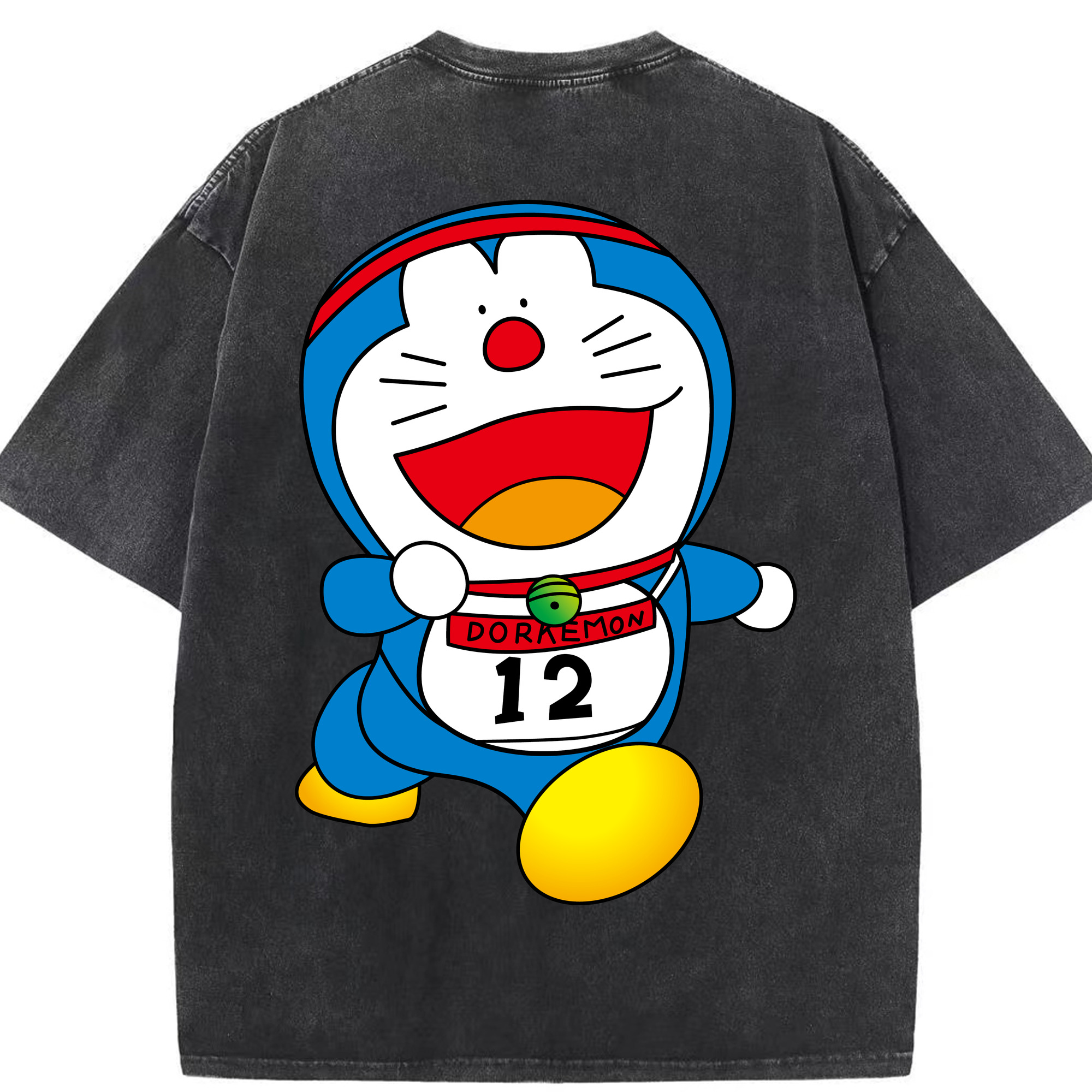 （画像用） ドラえもん Doraemon 綿100% ヴィンテージ風 半袖Tシャツ（背面プリント）