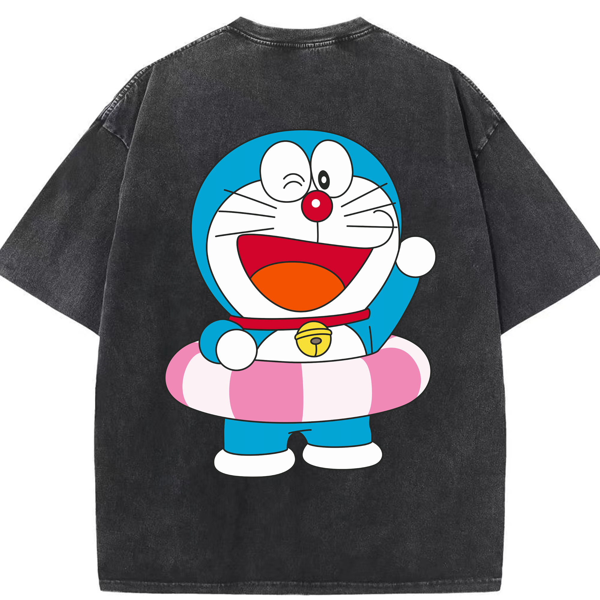 （画像用） ドラえもん Doraemon 綿100% ヴィンテージ風 半袖Tシャツ（背面プリント）