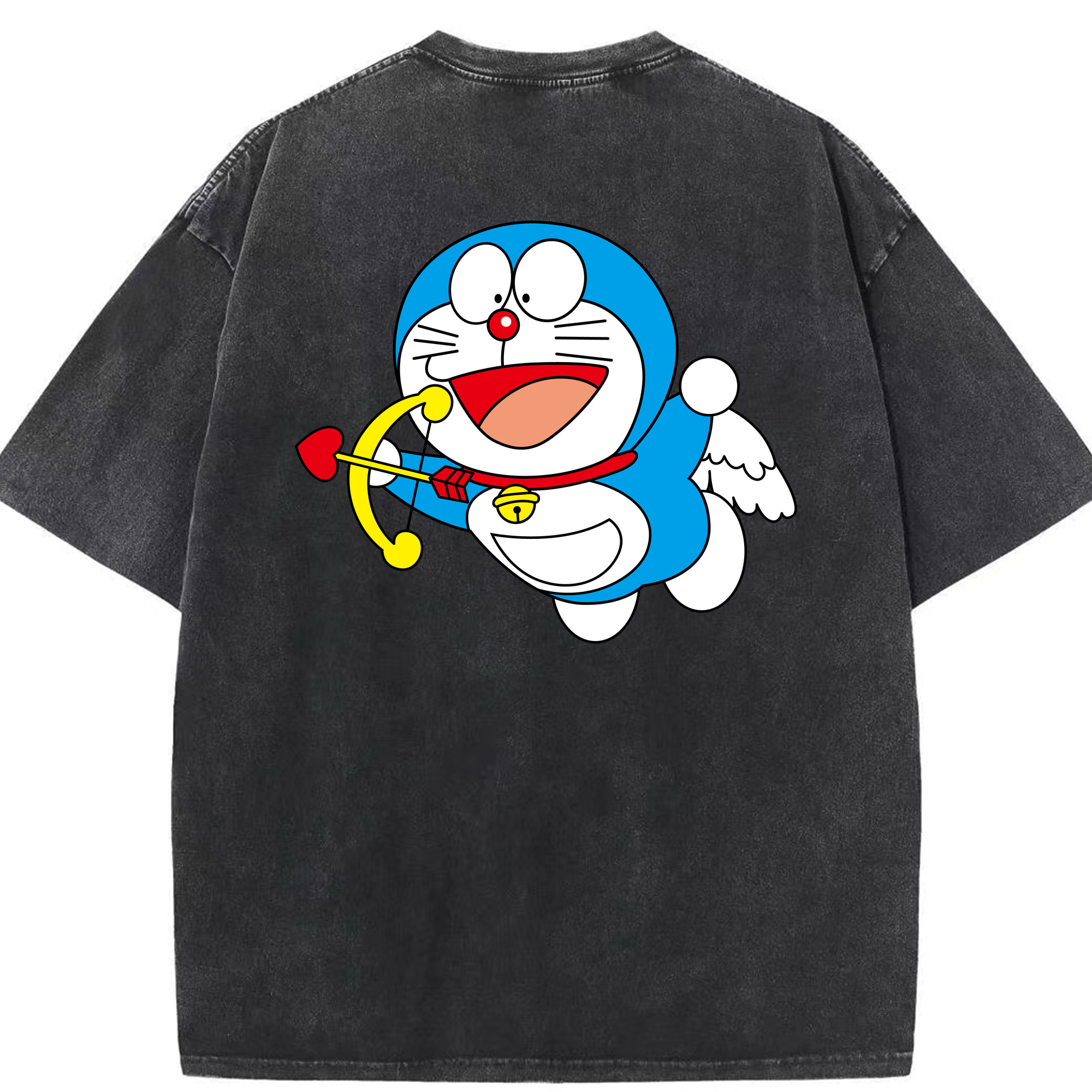 （画像用） ドラえもん Doraemon 綿100% ヴィンテージ風 半袖Tシャツ（背面プリント）