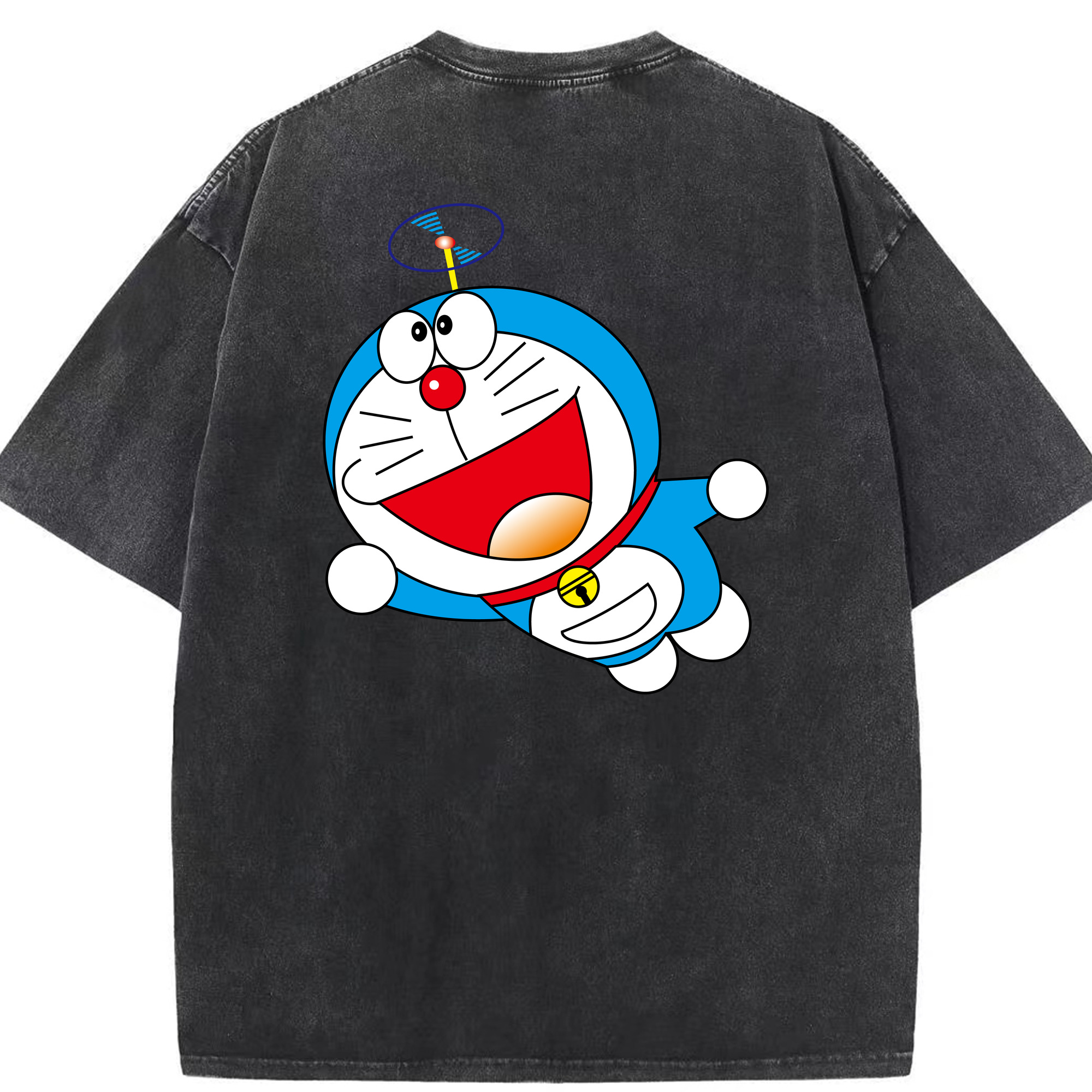 （画像用） ドラえもん Doraemon 綿100% ヴィンテージ風 半袖Tシャツ（背面プリント）