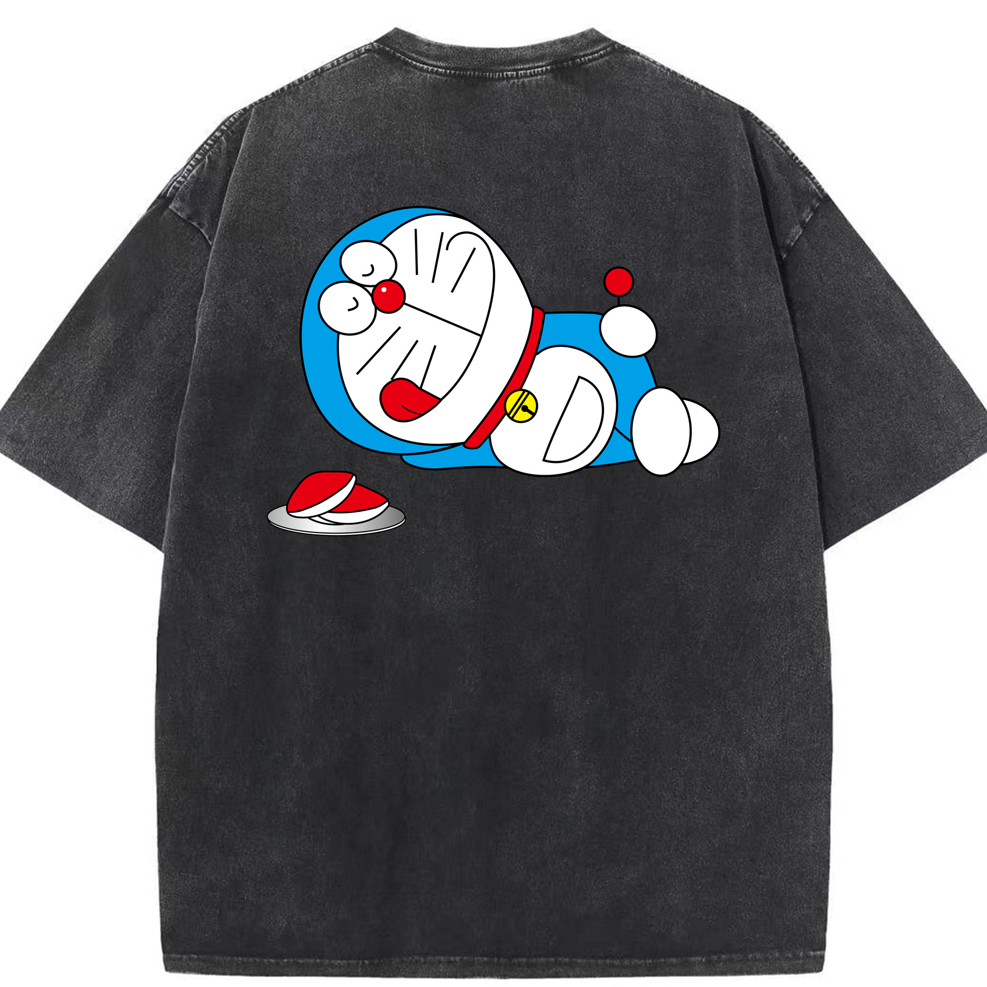 （画像用） ドラえもん Doraemon 綿100% ヴィンテージ風 半袖Tシャツ（背面プリント）