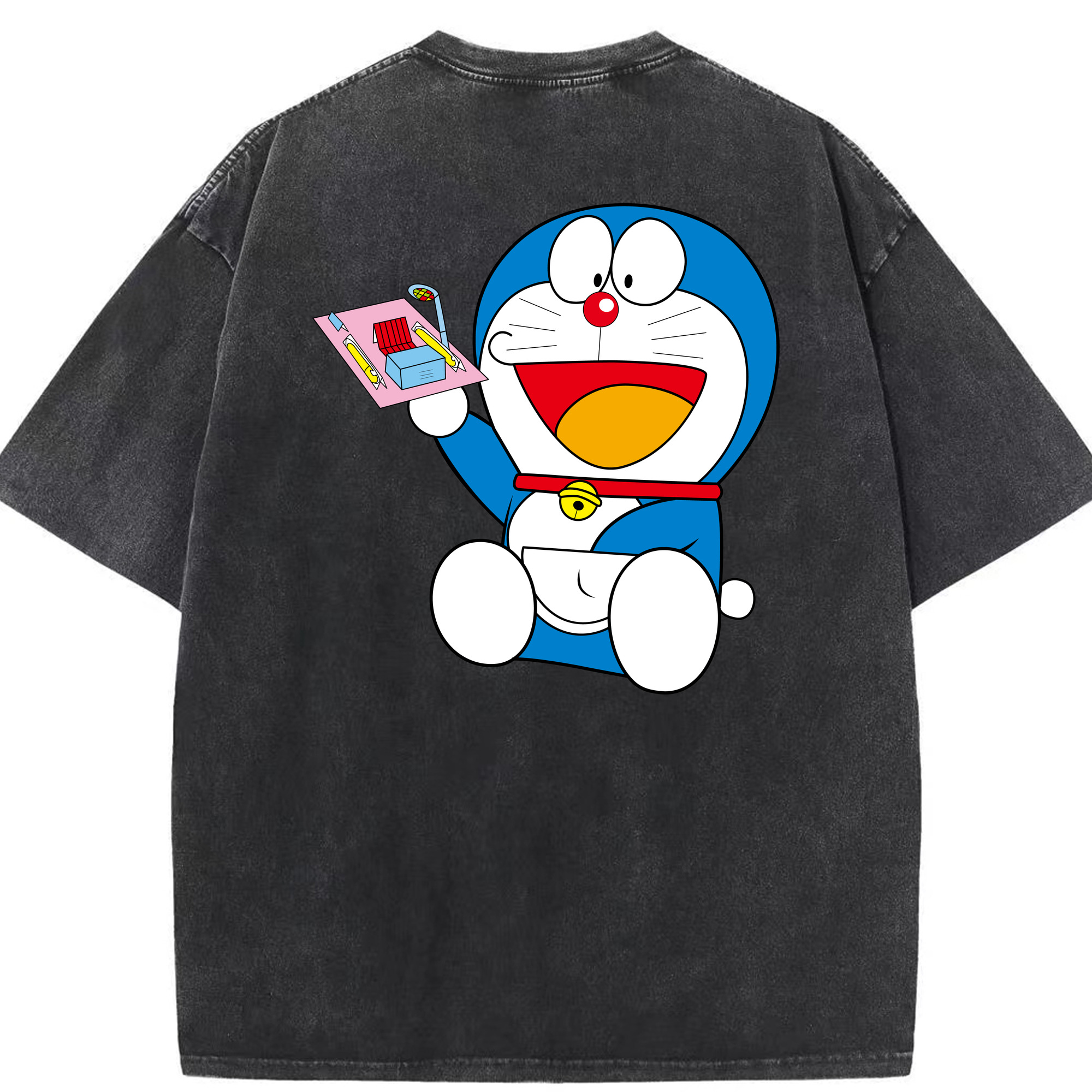 （画像用） ドラえもん Doraemon 綿100% ヴィンテージ風 半袖Tシャツ（背面プリント）