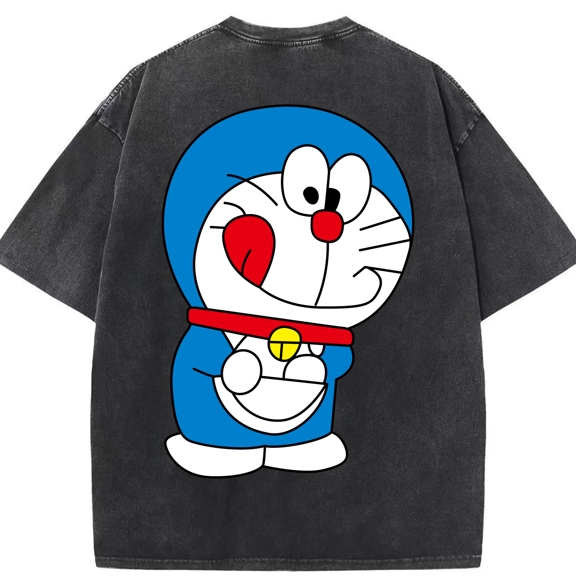 （画像用） ドラえもん Doraemon 綿100% ヴィンテージ風 半袖Tシャツ（背面プリント）