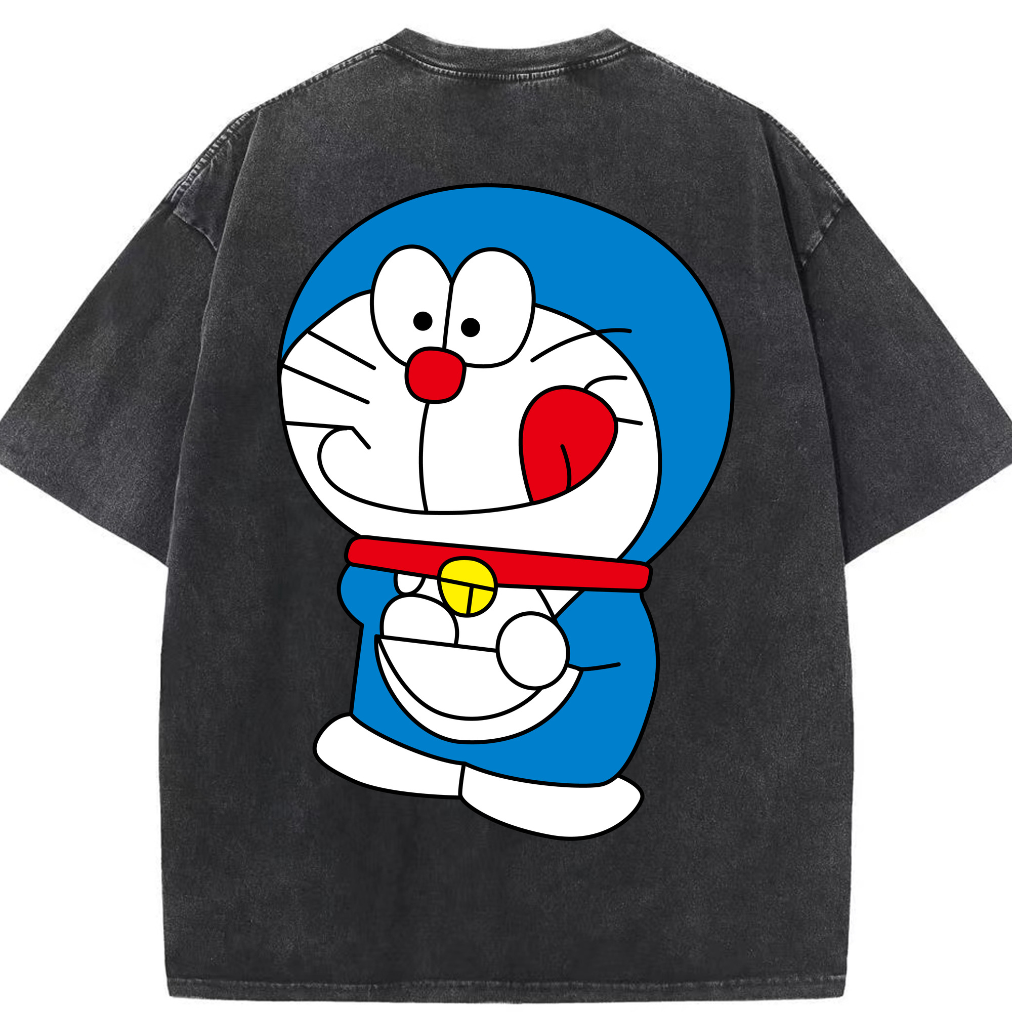 （画像用） ドラえもん Doraemon 綿100% ヴィンテージ風 半袖Tシャツ（背面プリント）