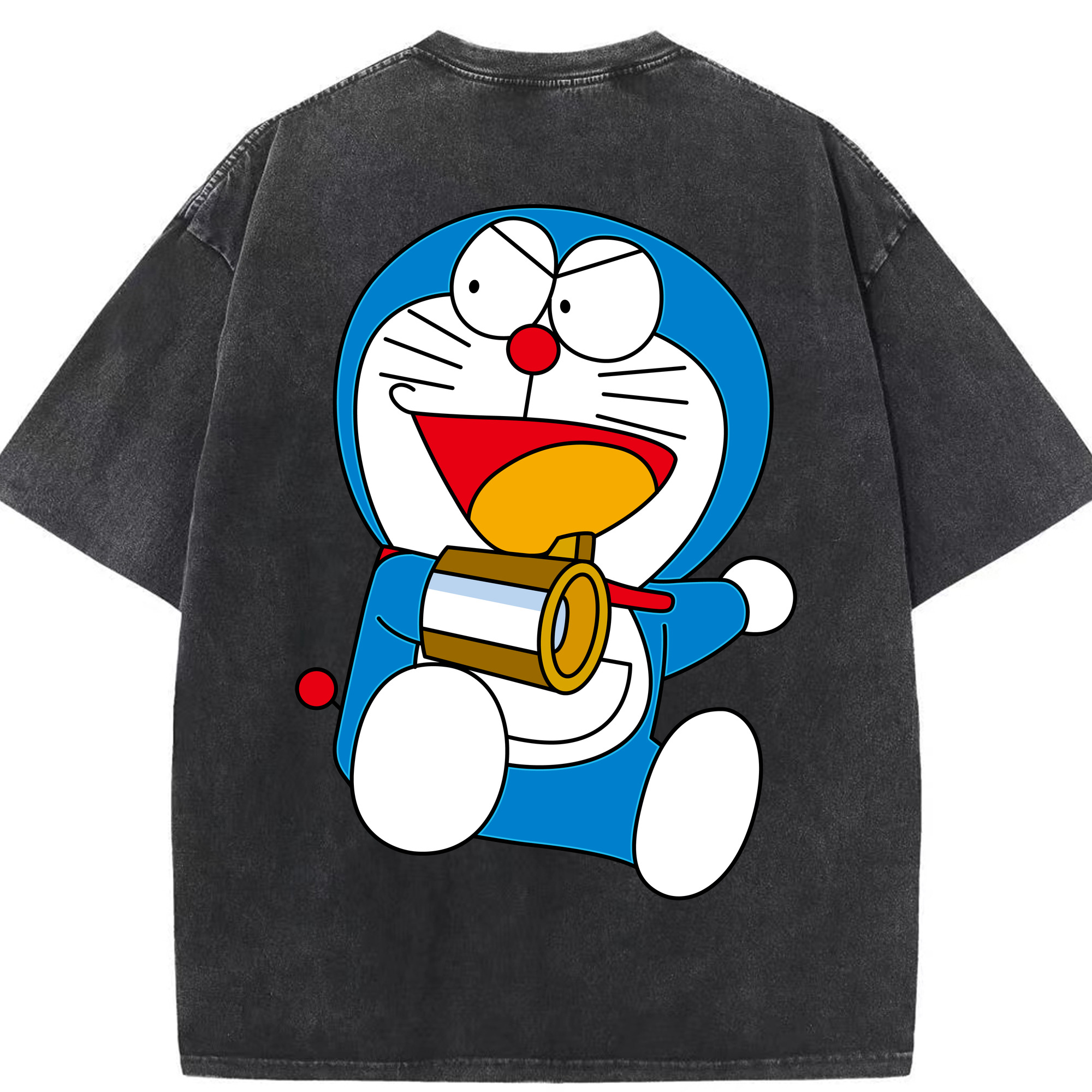 （画像用） ドラえもん Doraemon 綿100% ヴィンテージ風 半袖Tシャツ（背面プリント）