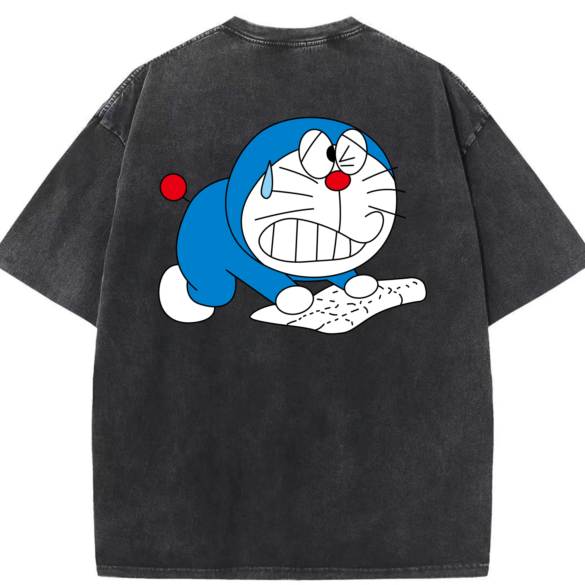 （画像用） ドラえもん Doraemon 綿100% ヴィンテージ風 半袖Tシャツ（背面プリント）