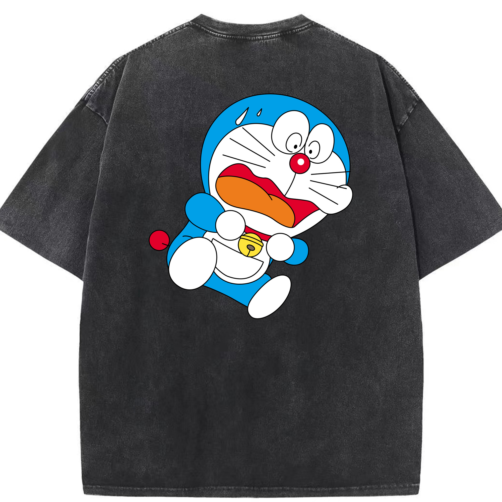 （画像用） ドラえもん Doraemon 綿100% ヴィンテージ風 半袖Tシャツ（背面プリント）