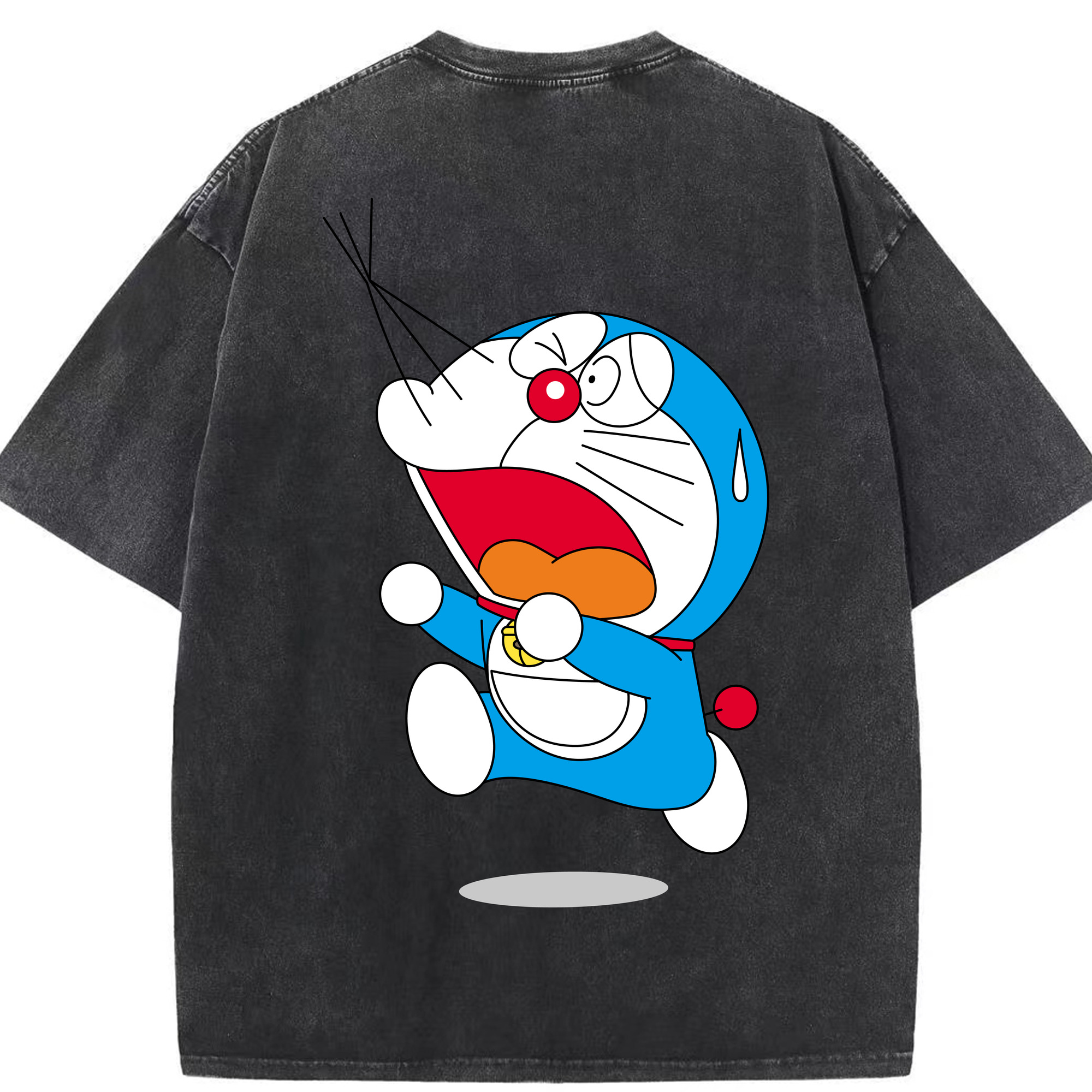 （画像用） ドラえもん Doraemon 綿100% ヴィンテージ風 半袖Tシャツ（背面プリント）