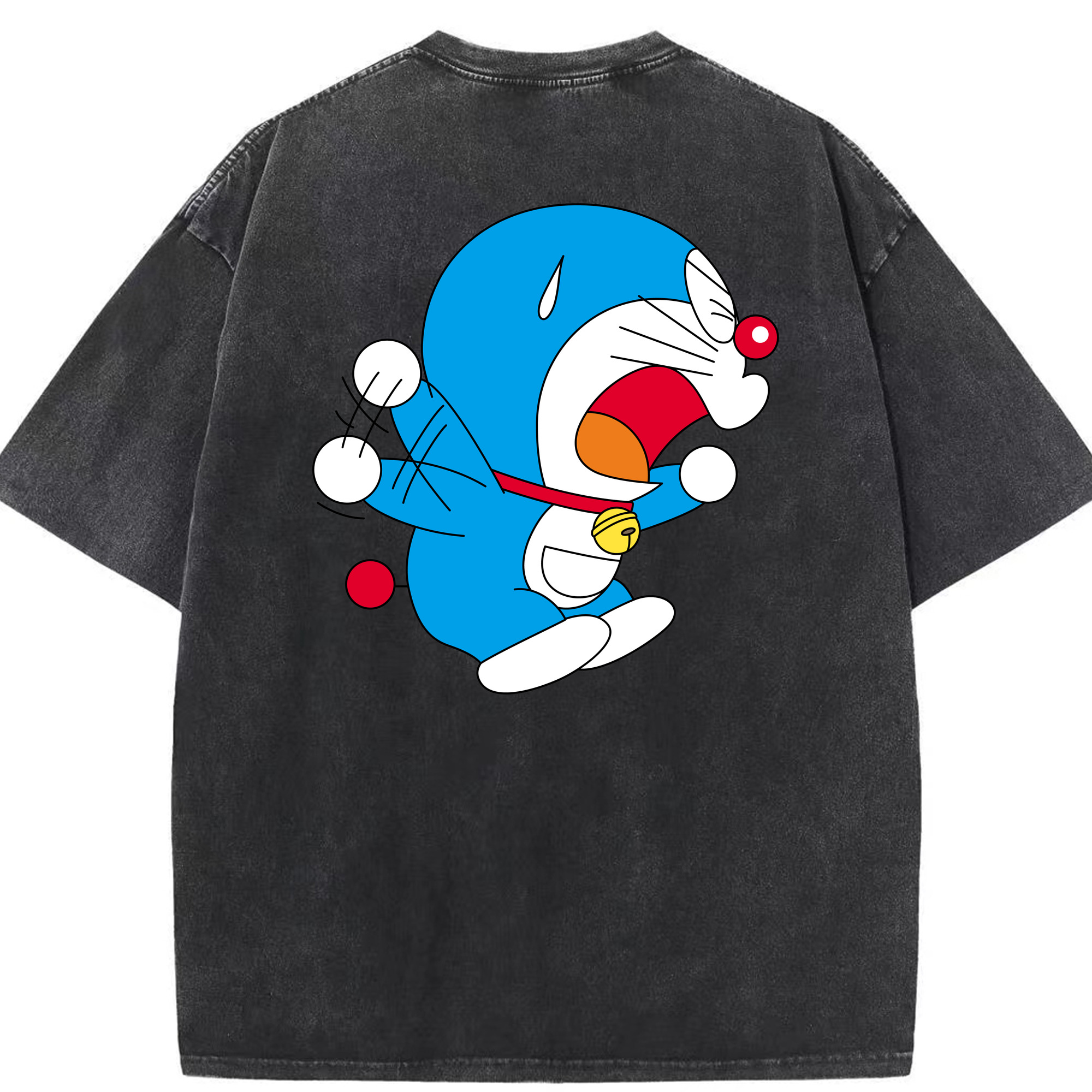 （画像用） ドラえもん Doraemon 綿100% ヴィンテージ風 半袖Tシャツ（背面プリント）