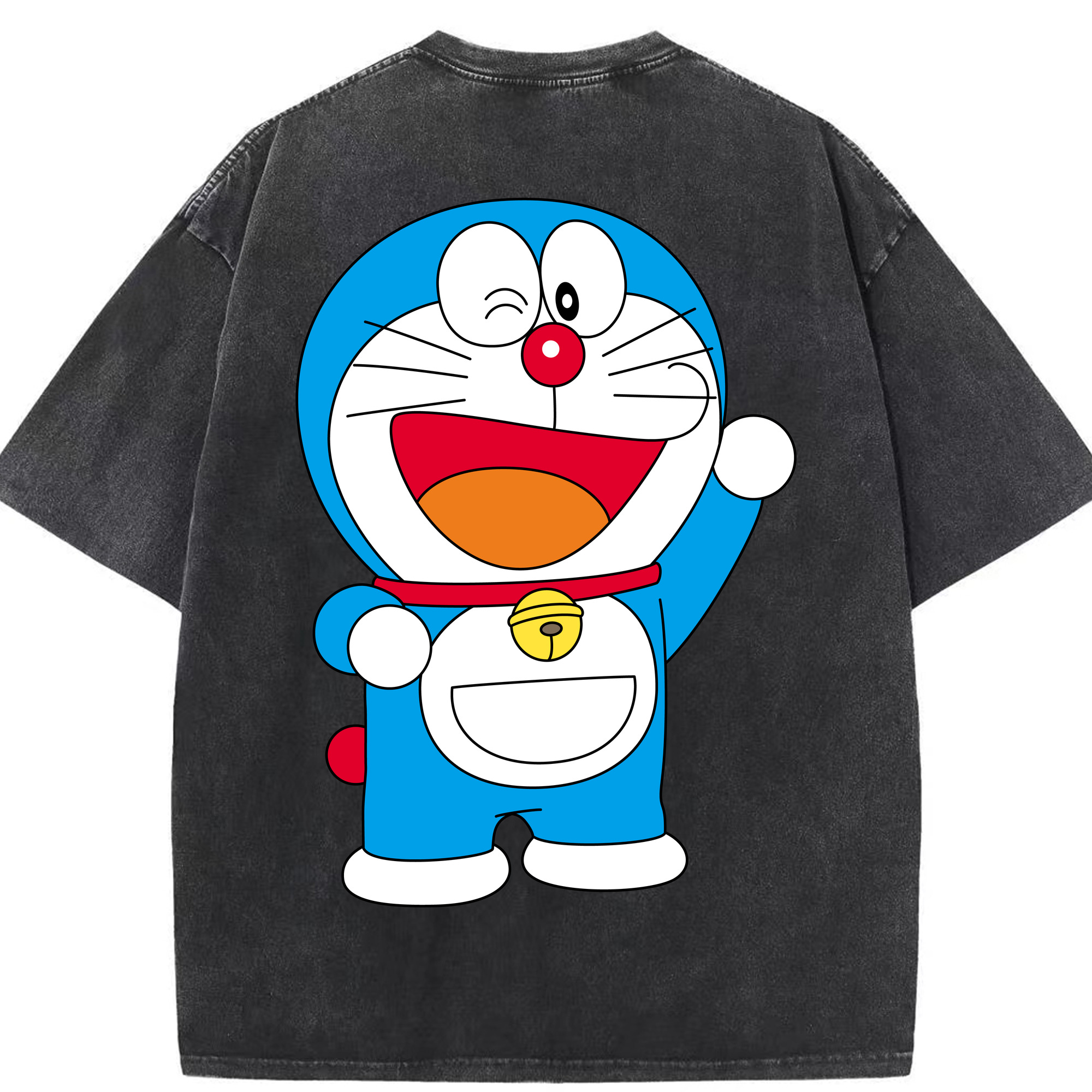 （画像用） ドラえもん Doraemon 綿100% ヴィンテージ風 半袖Tシャツ（背面プリント）