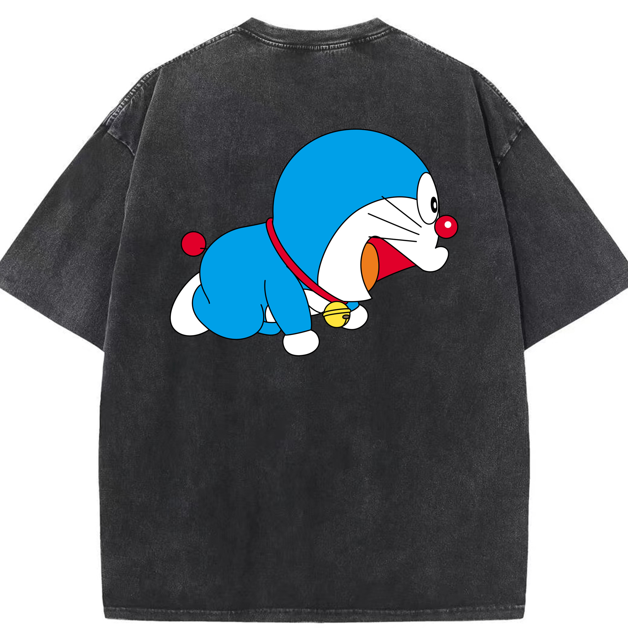 （画像用） ドラえもん Doraemon 綿100% ヴィンテージ風 半袖Tシャツ（背面プリント）