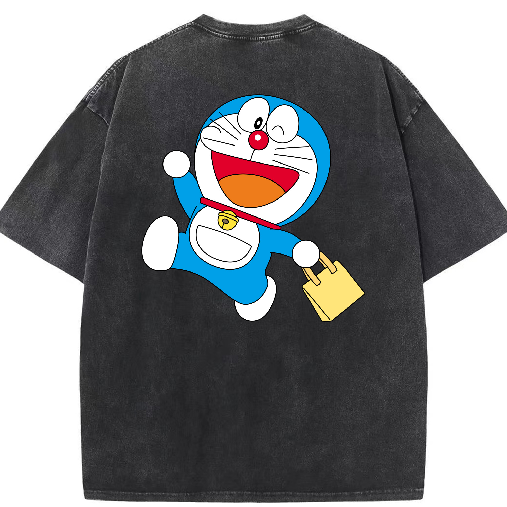 （画像用） ドラえもん Doraemon 綿100% ヴィンテージ風 半袖Tシャツ（背面プリント）