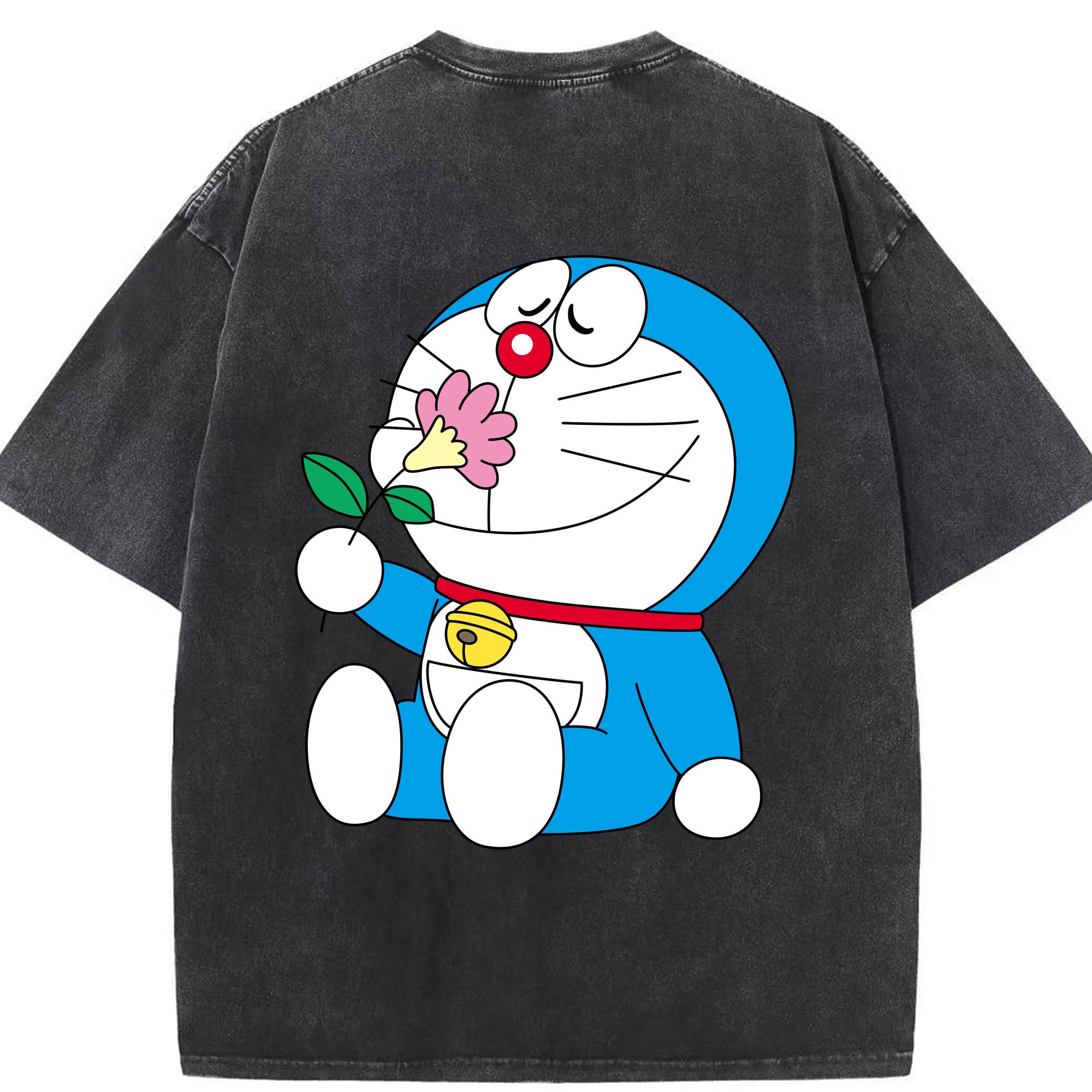 （画像用） ドラえもん Doraemon 綿100% ヴィンテージ風 半袖Tシャツ（背面プリント）