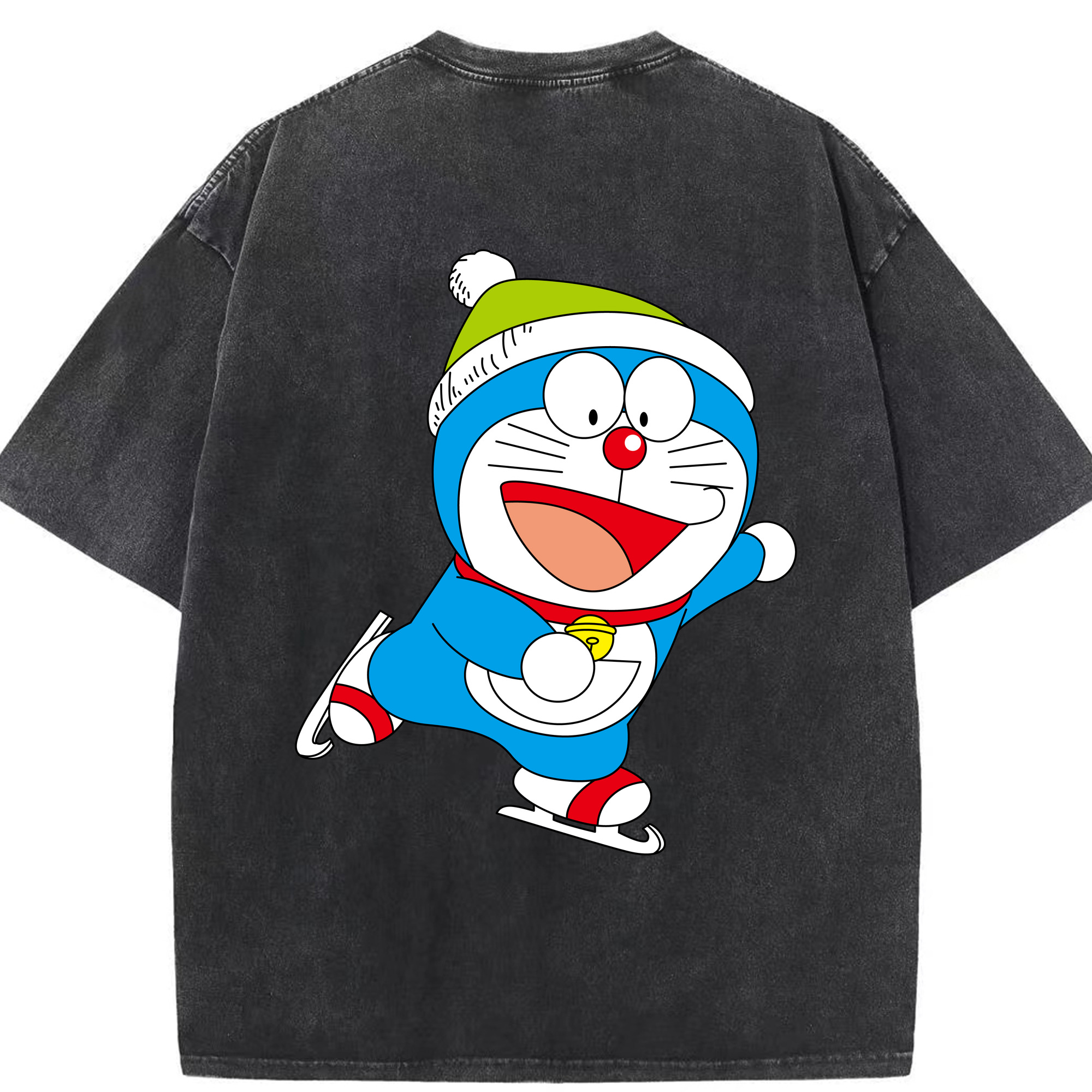 （画像用） ドラえもん Doraemon 綿100% ヴィンテージ風 半袖Tシャツ（背面プリント）
