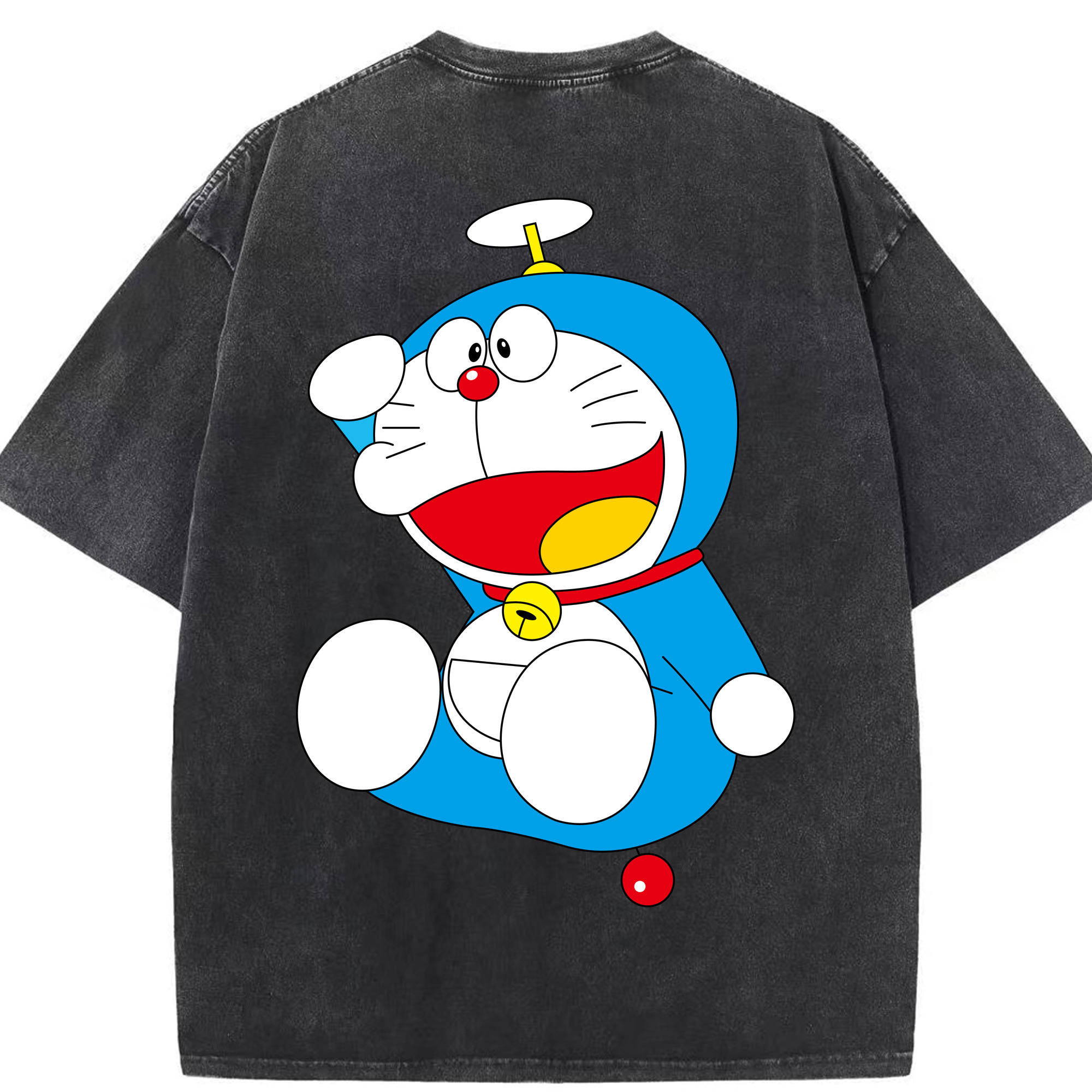 （画像用） ドラえもん Doraemon 綿100% ヴィンテージ風 半袖Tシャツ（背面プリント）