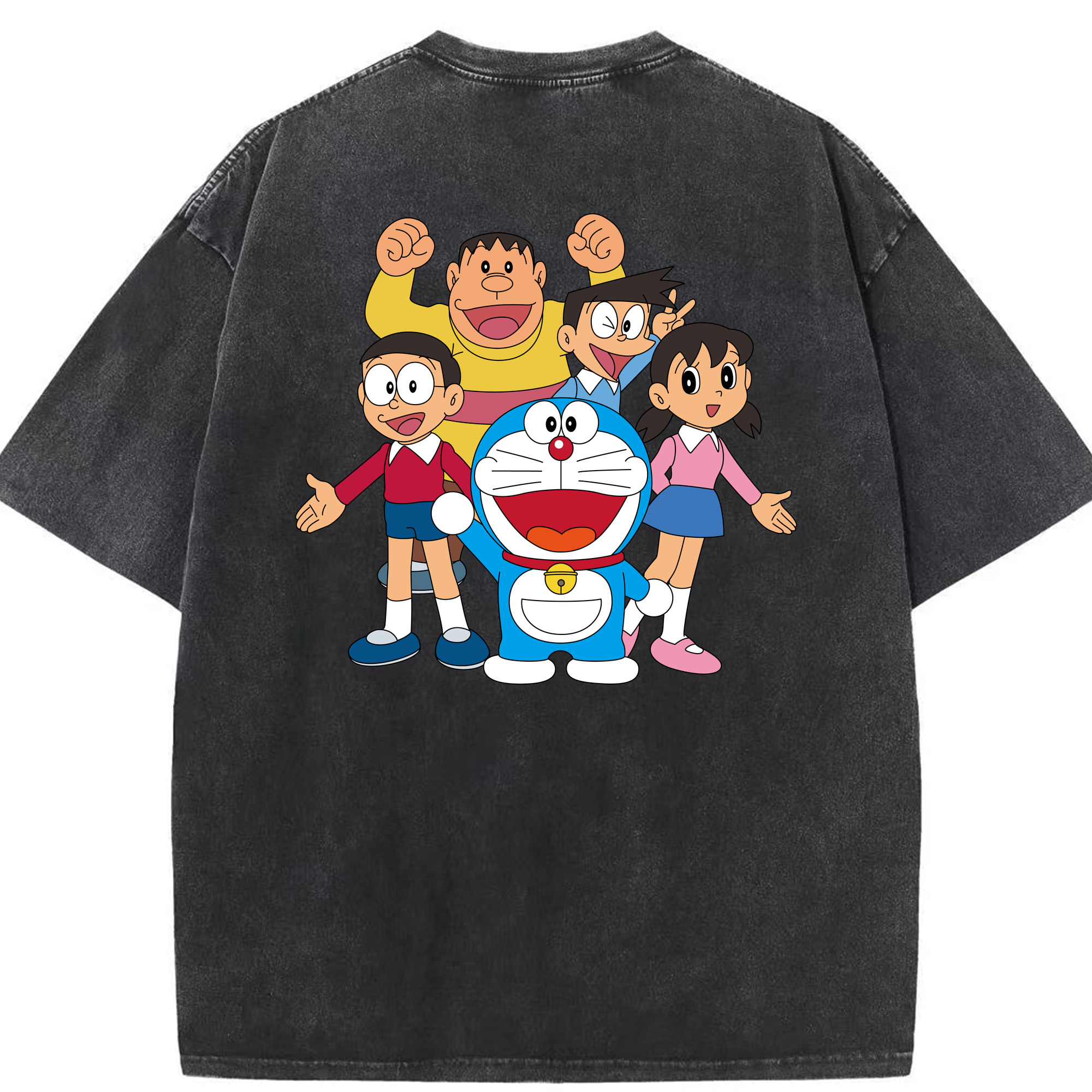 （画像用） ドラえもん 骨川 スネ夫 Doraemon Honekawa Suneo 綿100% ヴィンテージ風 半袖Tシャツ（背面プリント）