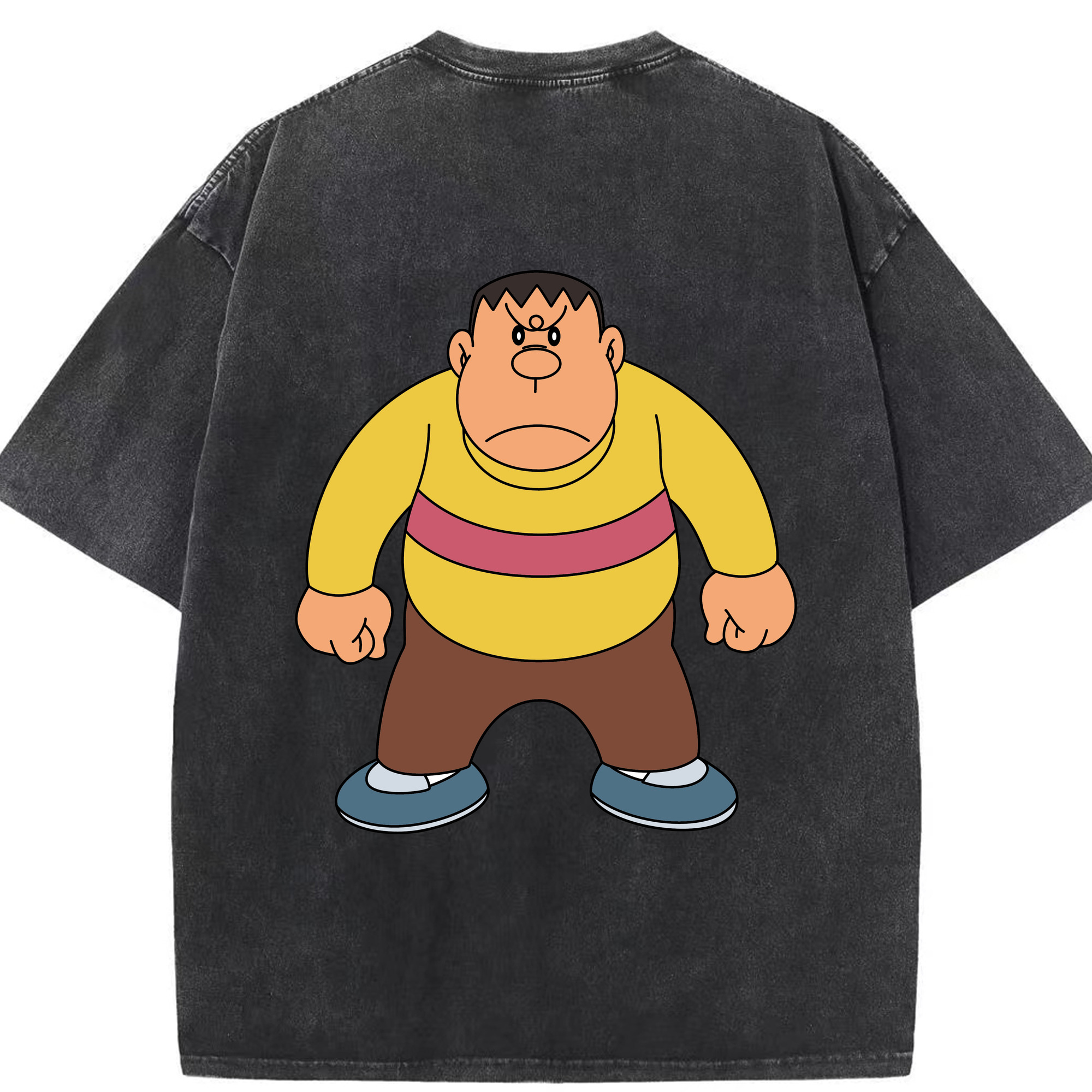 （画像用） ドラえもん 剛田武 Doraemon Gouta Takeshi 綿100% ヴィンテージ風 半袖Tシャツ（背面プリント）
