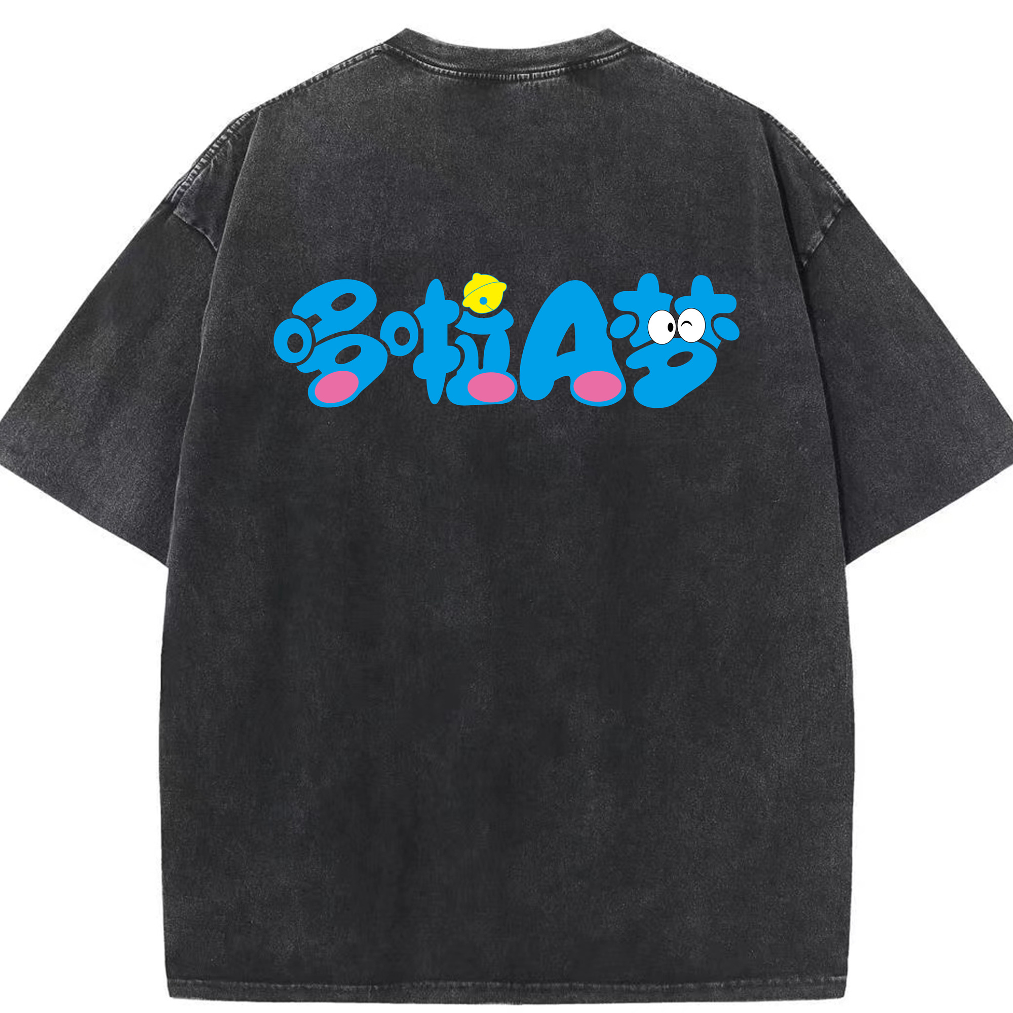 （画像用） ドラえもん Doraemon 綿100% ヴィンテージ風 半袖Tシャツ（背面プリント）